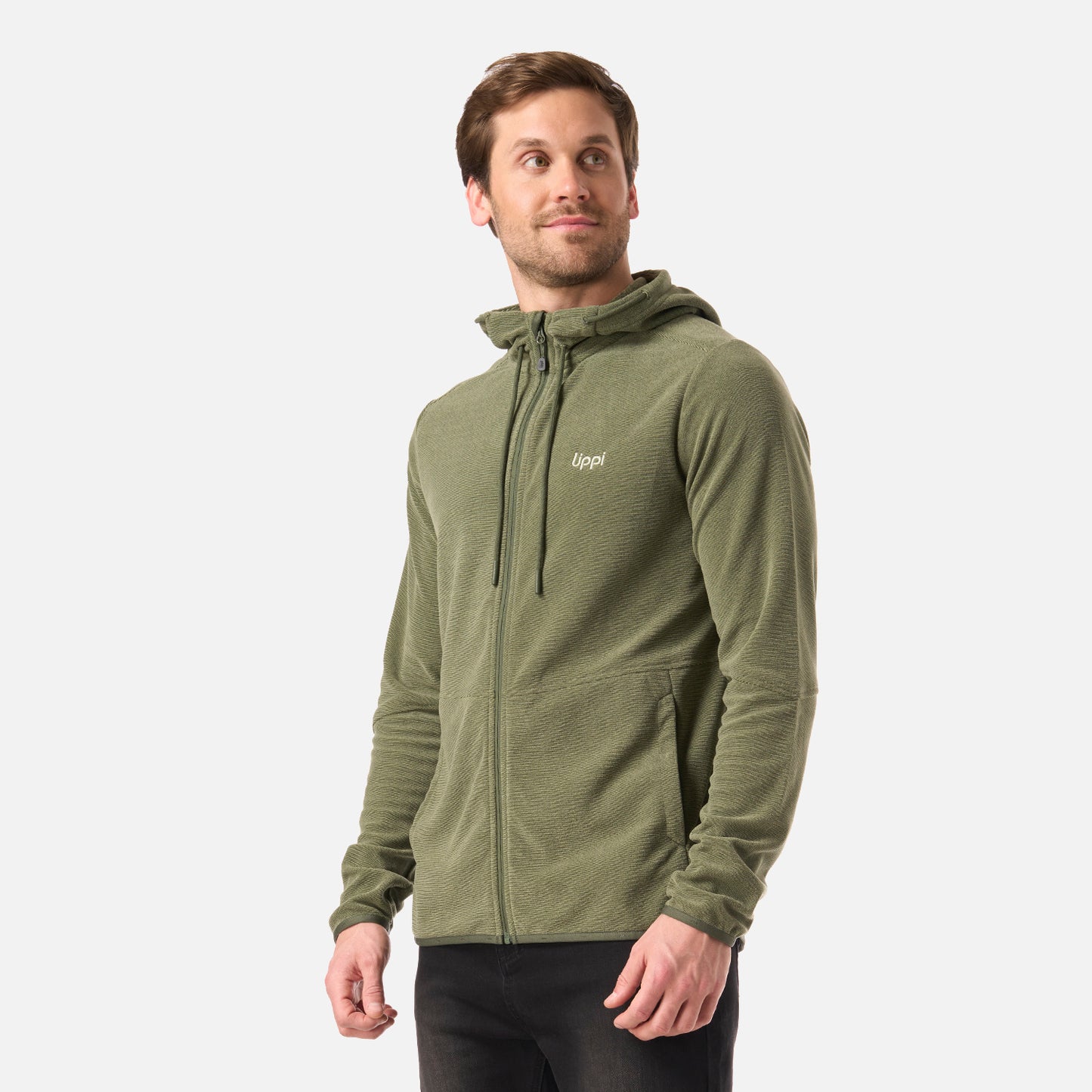 Polar Hombre Stripes Nano-F Full Zip Hoody Verde Musgo Lippi