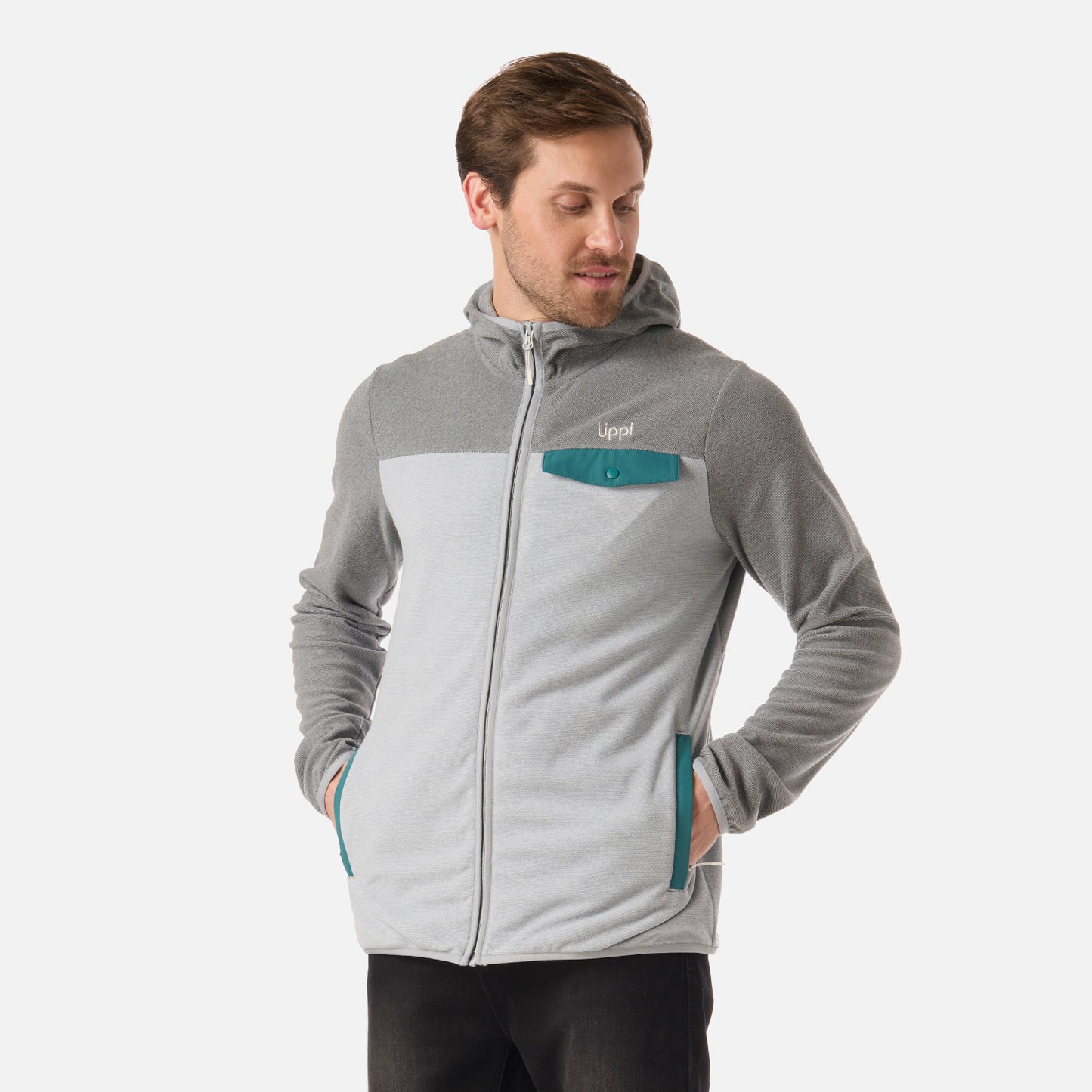 Polar Hombre Fireplace Full Zip Hoody Sweatshirt Gris Lippi