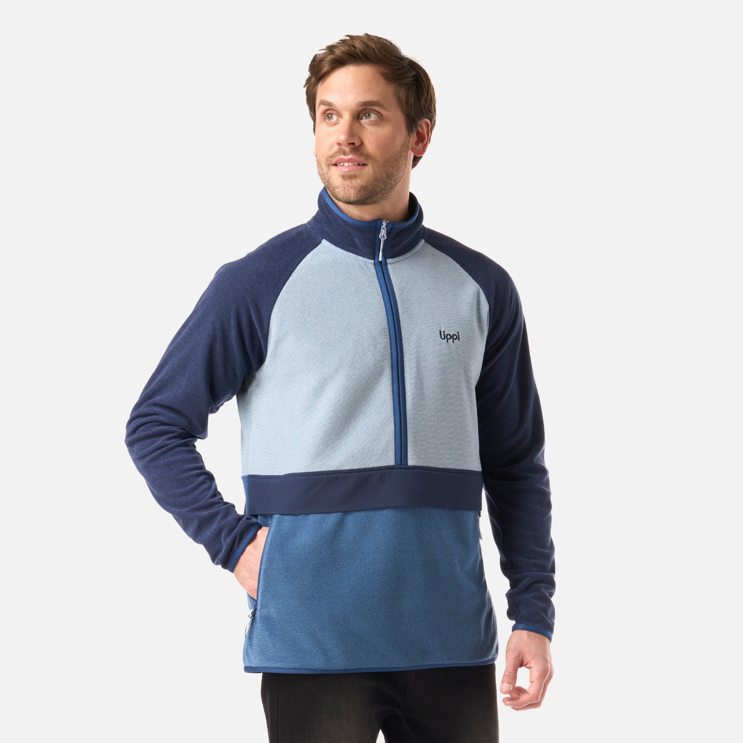 Polar Hombre Fireplace 1/4 Zip Sweatshirt Azul Oscuro Lippi