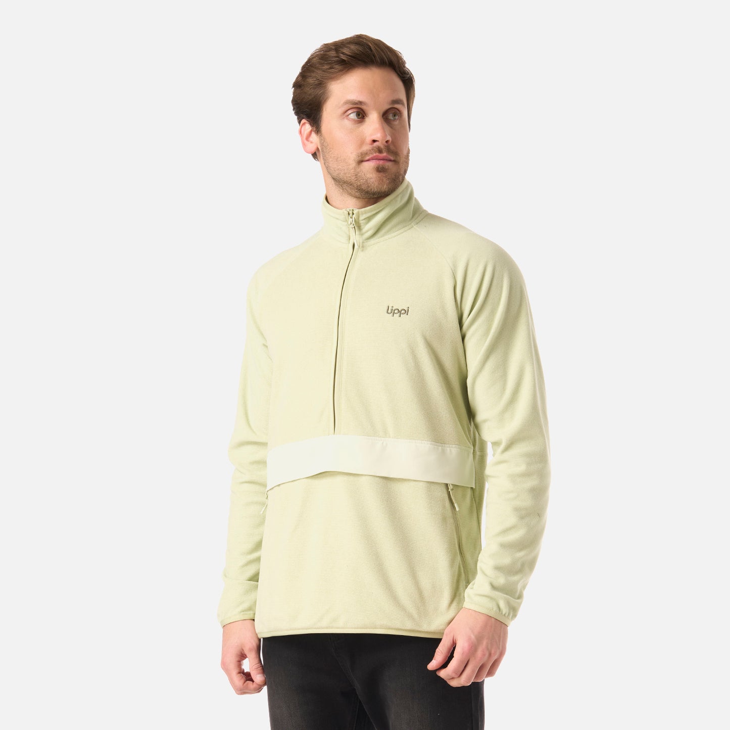 Polar Hombre Fireplace 1/4 Zip Sweatshirt Verde Claro Lippi