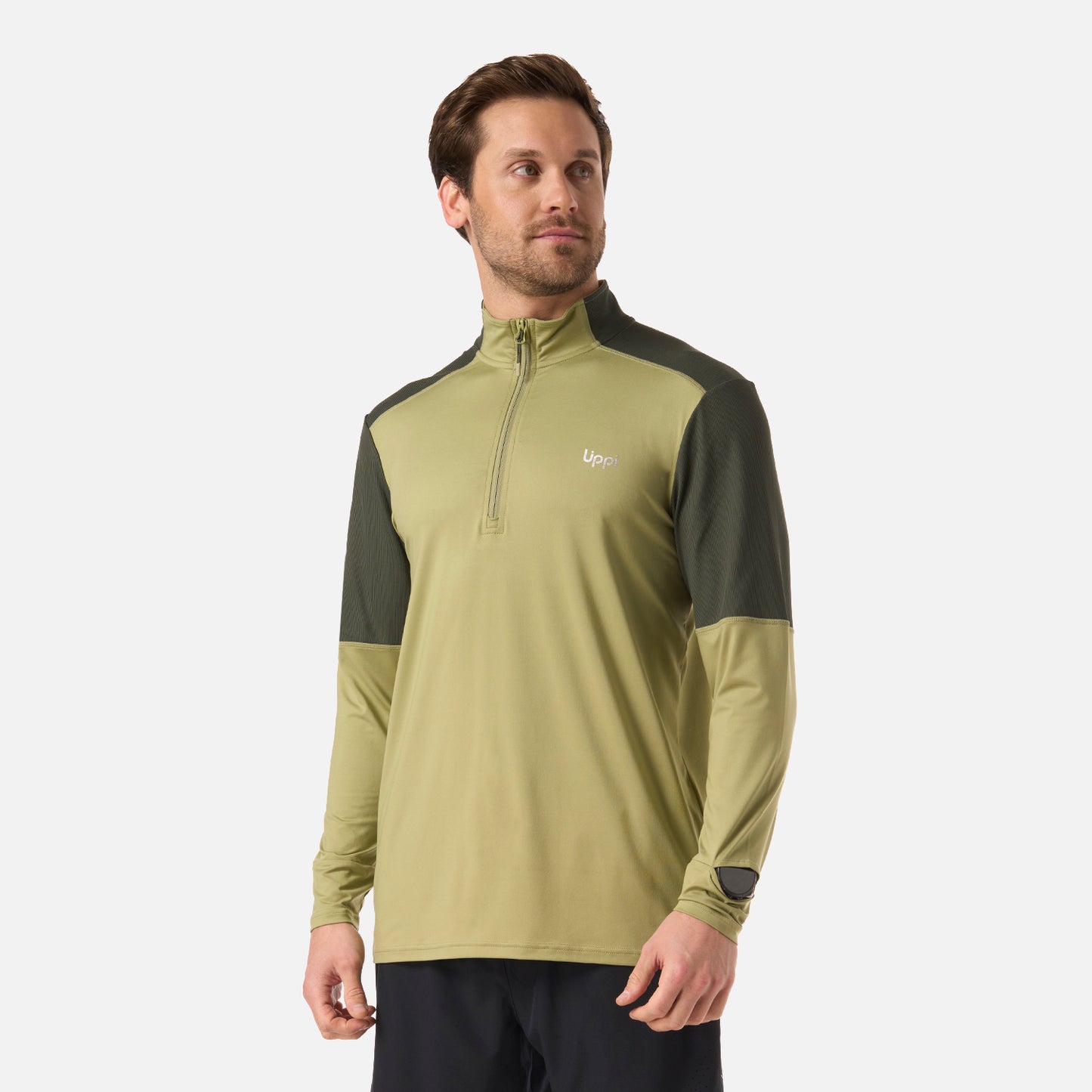 Polerón Hombre Puerto Trucco 1/4 Zip Verde Lippi