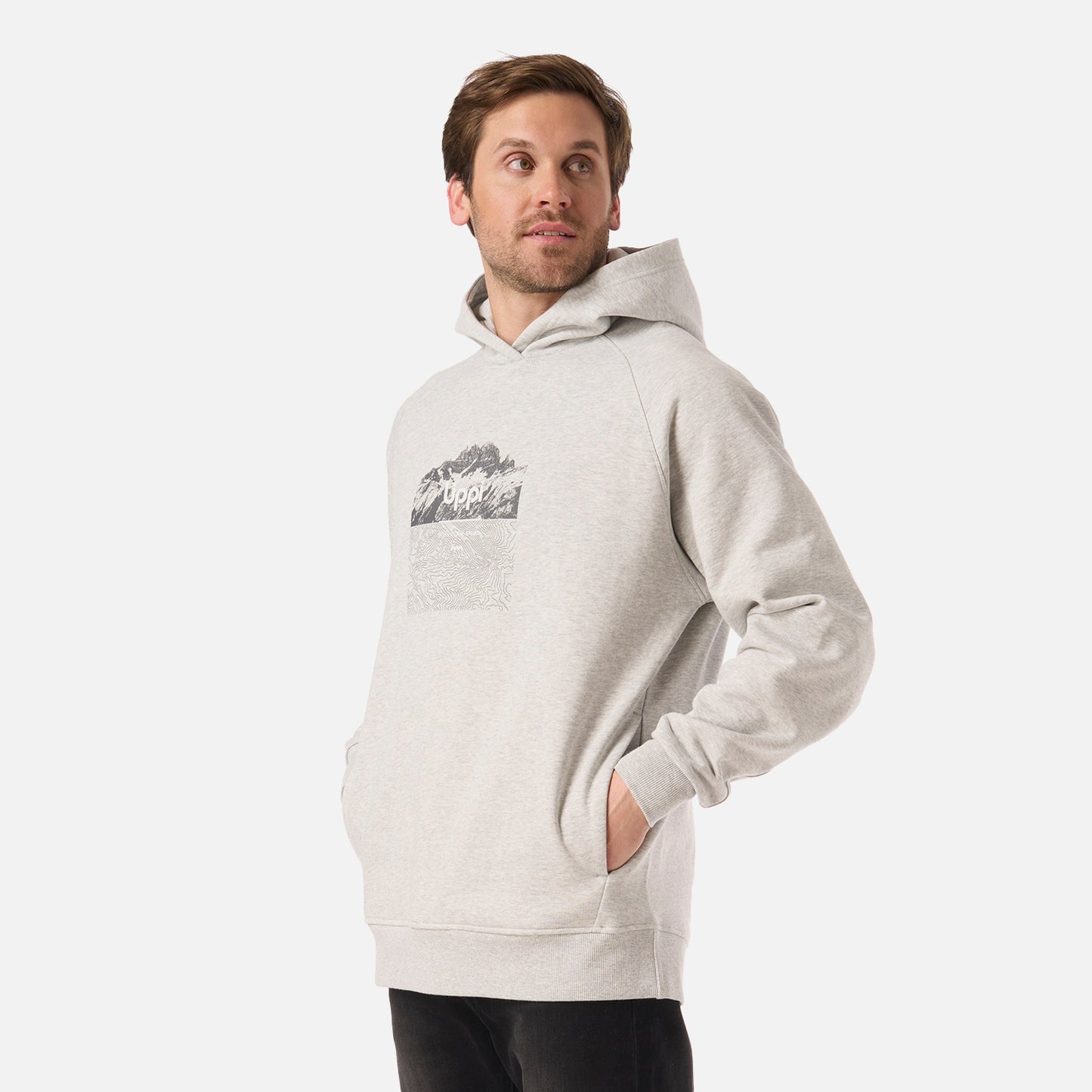 Polerón Hombre Insigne Hoody Sweatshirt Front Print Gris Melange Lippi