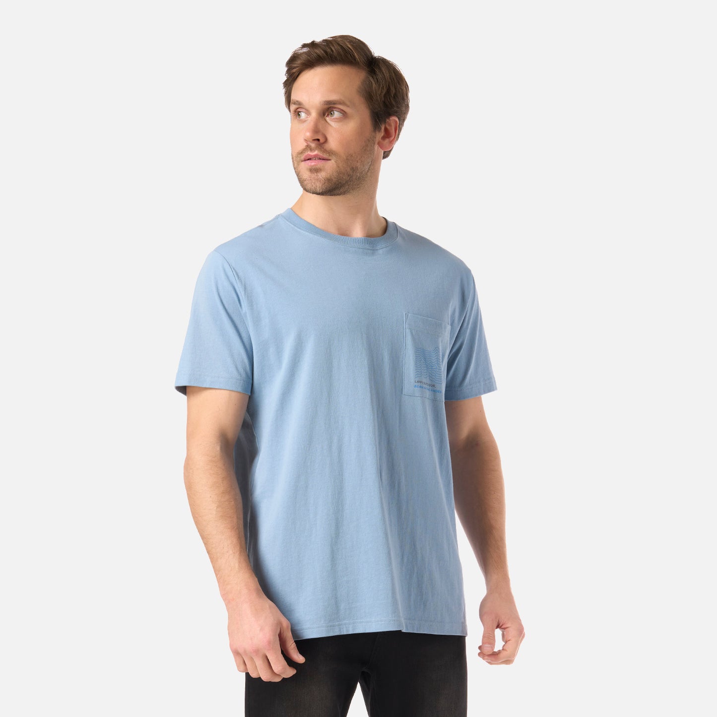 Polera Hombre Ulmo Pocket T-Shirt Azul Piedra Lippi