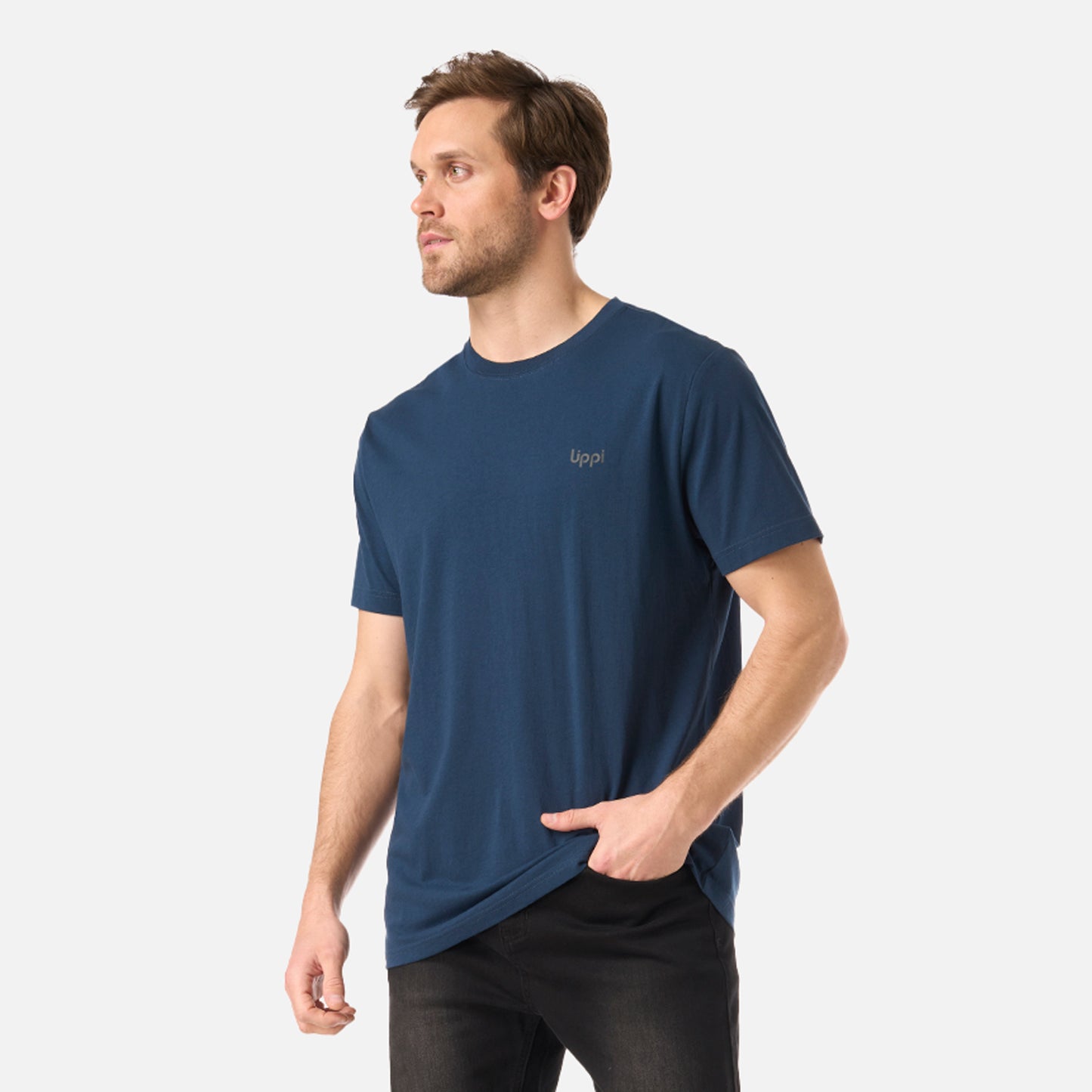 Polera Hombre Logo Lippi Back Print T-Shirt Azul Marino Lippi