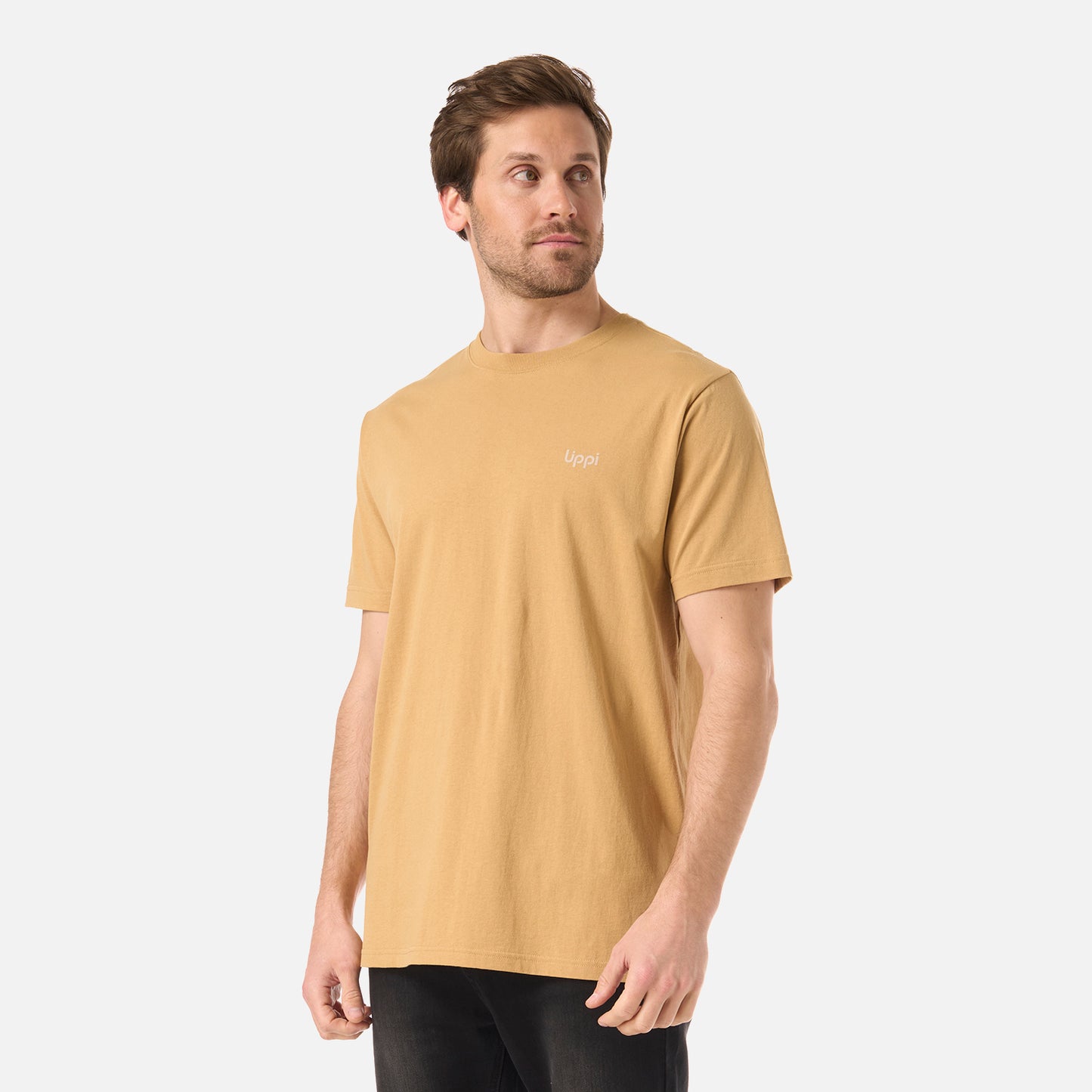 Polera Hombre Logo Lippi Back Print T-Shirt Camel Lippi