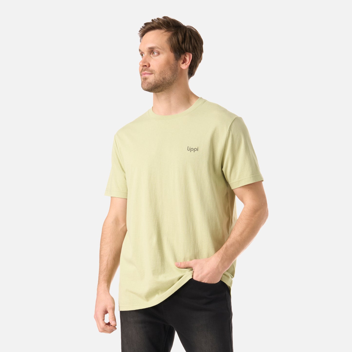 Polera Hombre Logo Lippi Back Print T-Shirt Verde Manzana Lippi