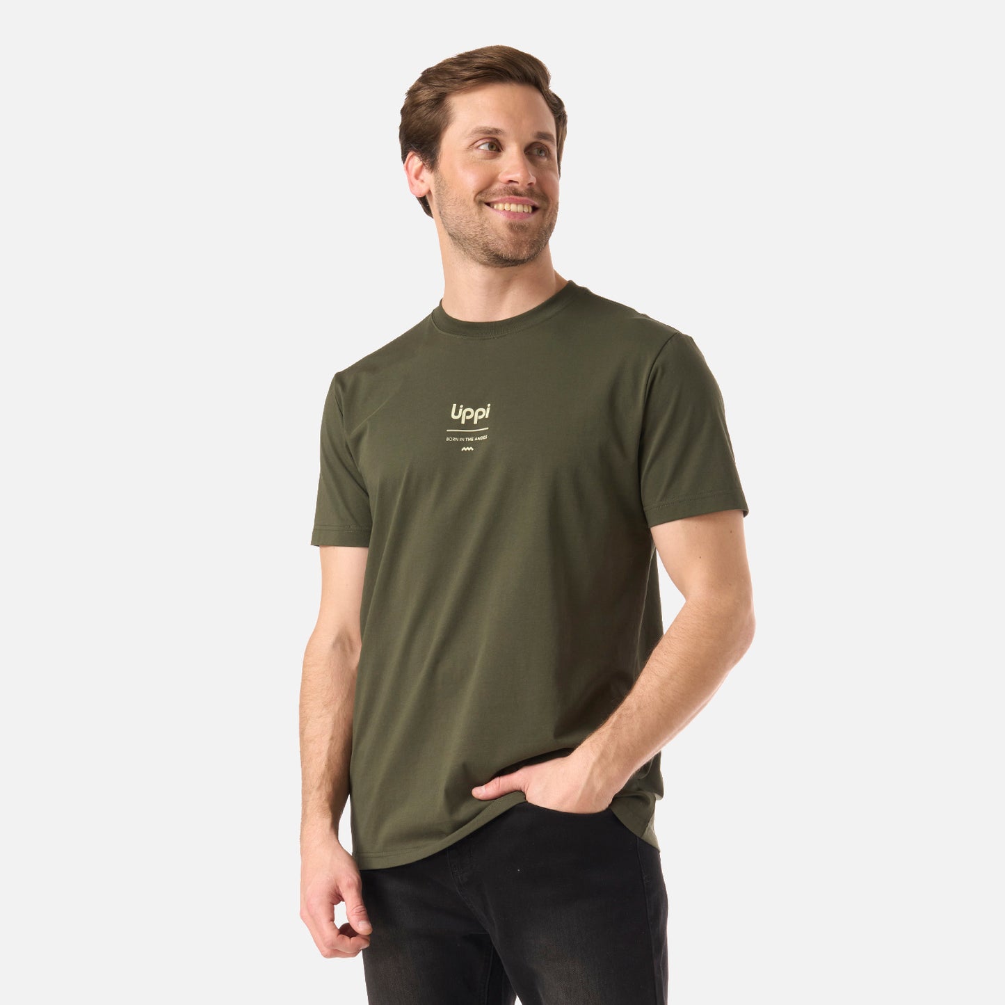 Polera Hombre Ulmo Mid Point Sorona T-Shirt Verde Musgo Lippi