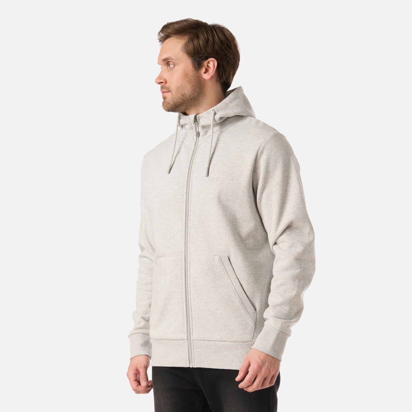 Polerón Hombre Ulmo Full Zip Hoody Sweatshirt Gris Melange Lippi