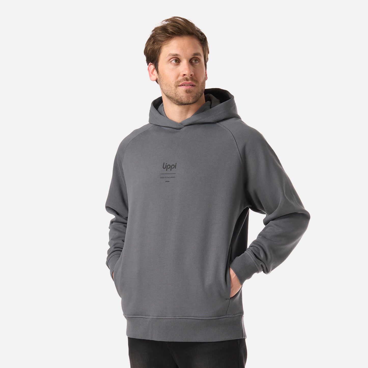 Polerón Hombre Ulmo Hoody Sweatshirt Gris Medio Lippi