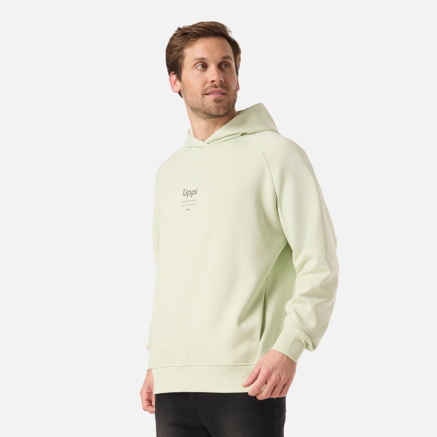 Polerón Hombre Ulmo Hoody Sweatshirt Gris Claro / Verde Agua Lippi