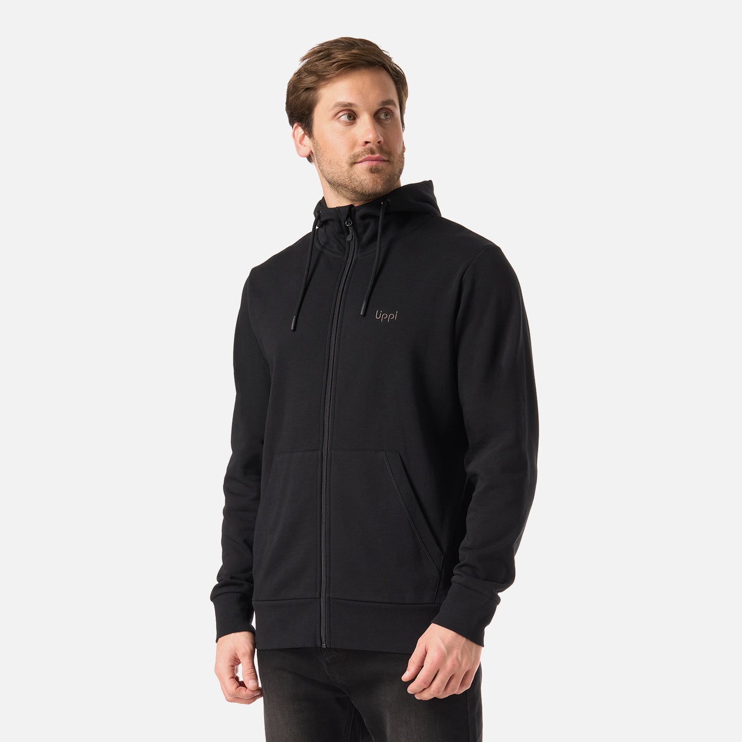 Polerón Hombre Ulmo Light Full Zip Hoody Sweatshirt Negro Lippi
