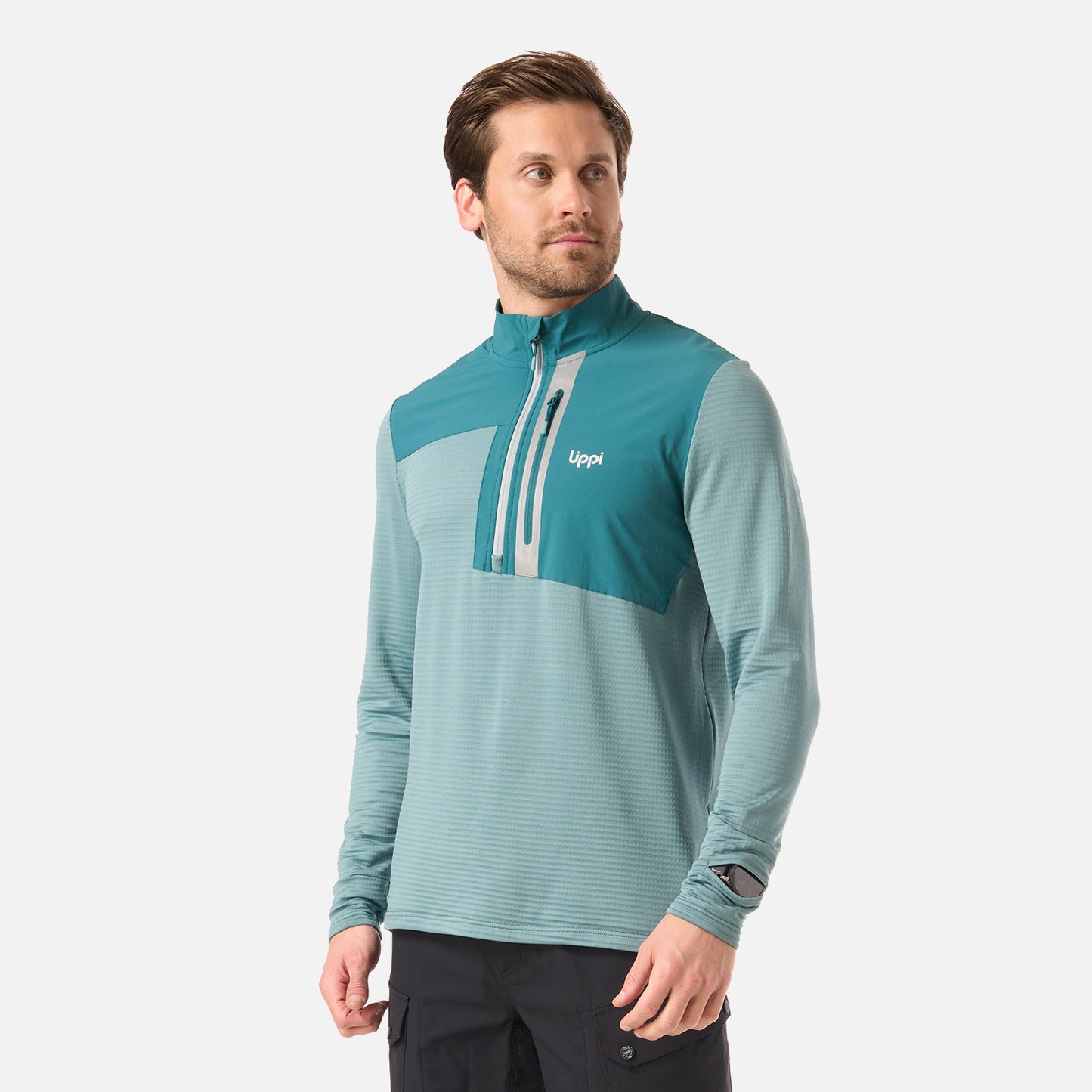 Polerón Hombre Karova Nano F 1/4 Zip Turquesa Lippi