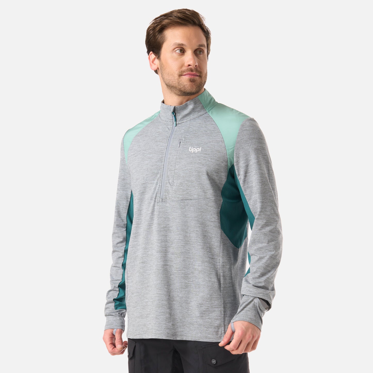 Polerón Hombre Egger 1/4 Zip Gris Lippi