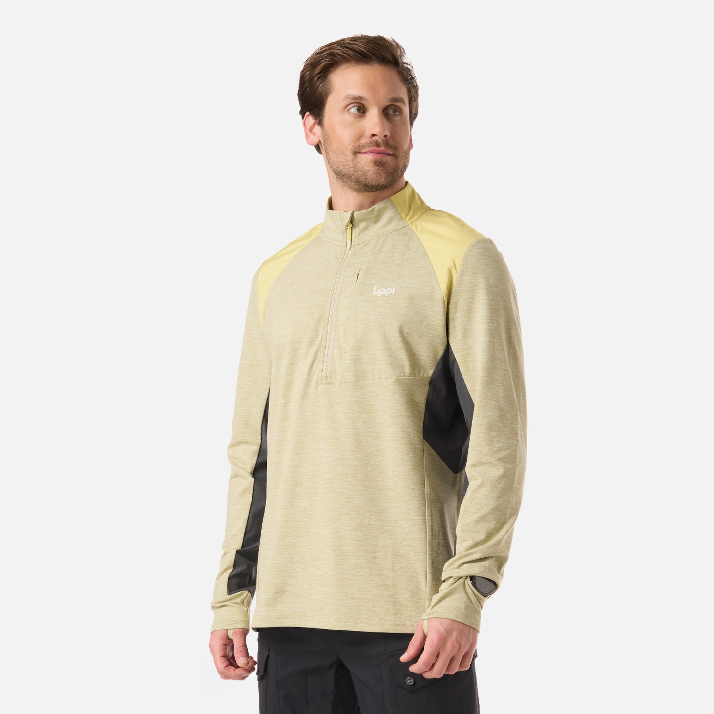 Polerón Hombre Egger 1/4 Zip Verde Manzana Lippi