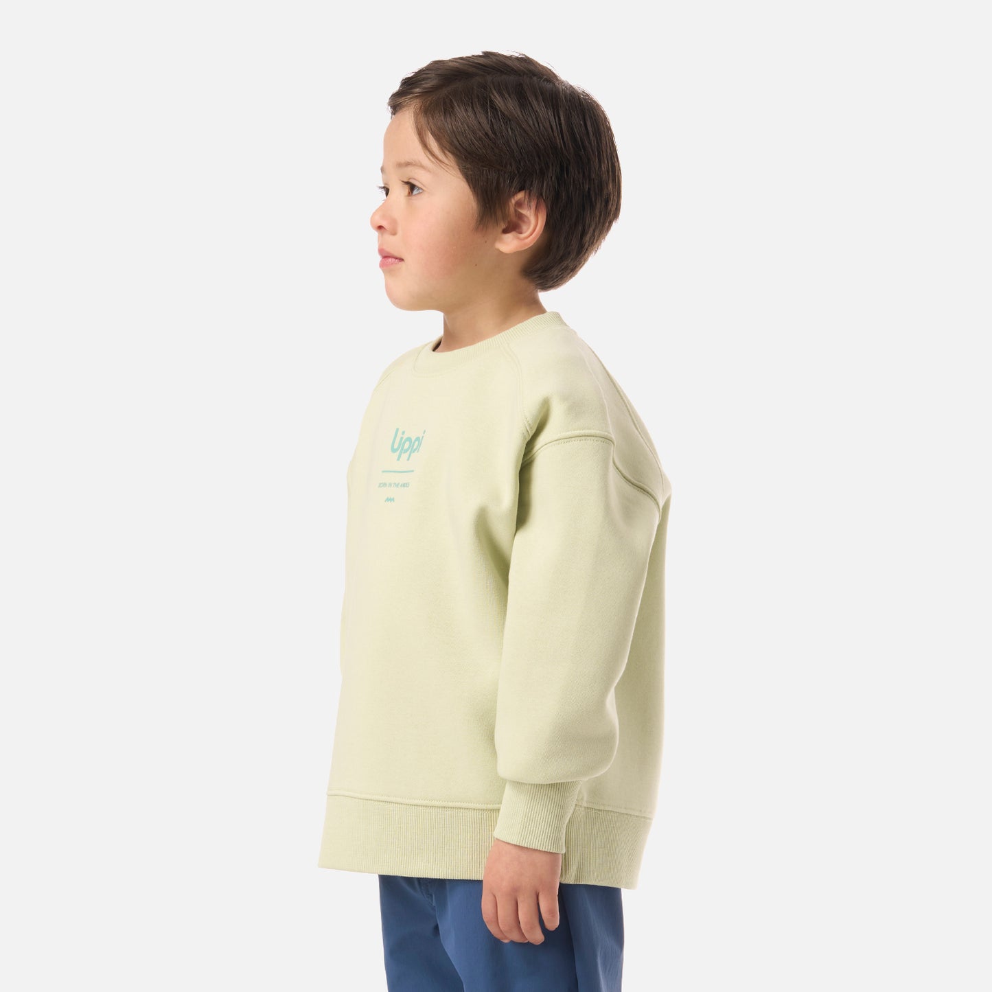 Polerón Niño Insigne Sweatshirt Oversize Gris Claro / Verde Agua Lippi