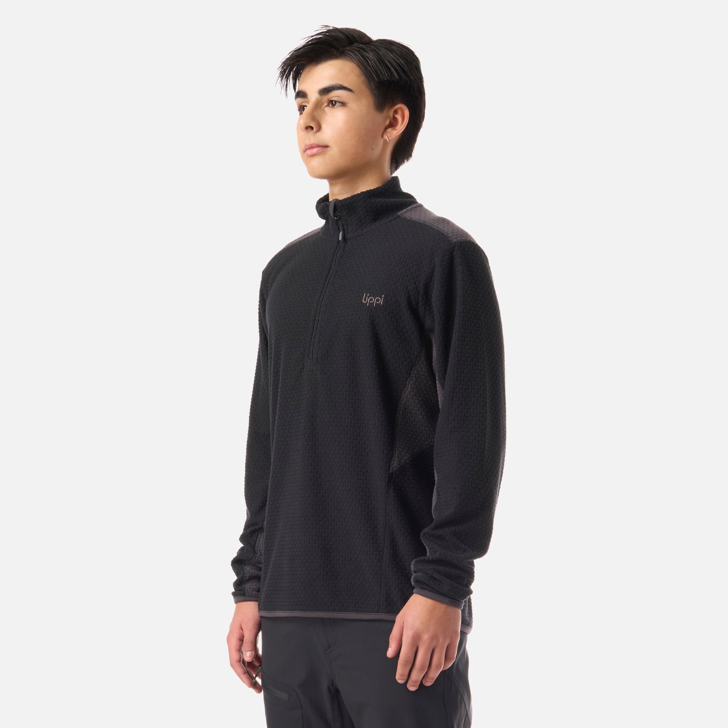 Polerón Teen Boy Mild Nano-F 1/4 Zip Negro Lippi