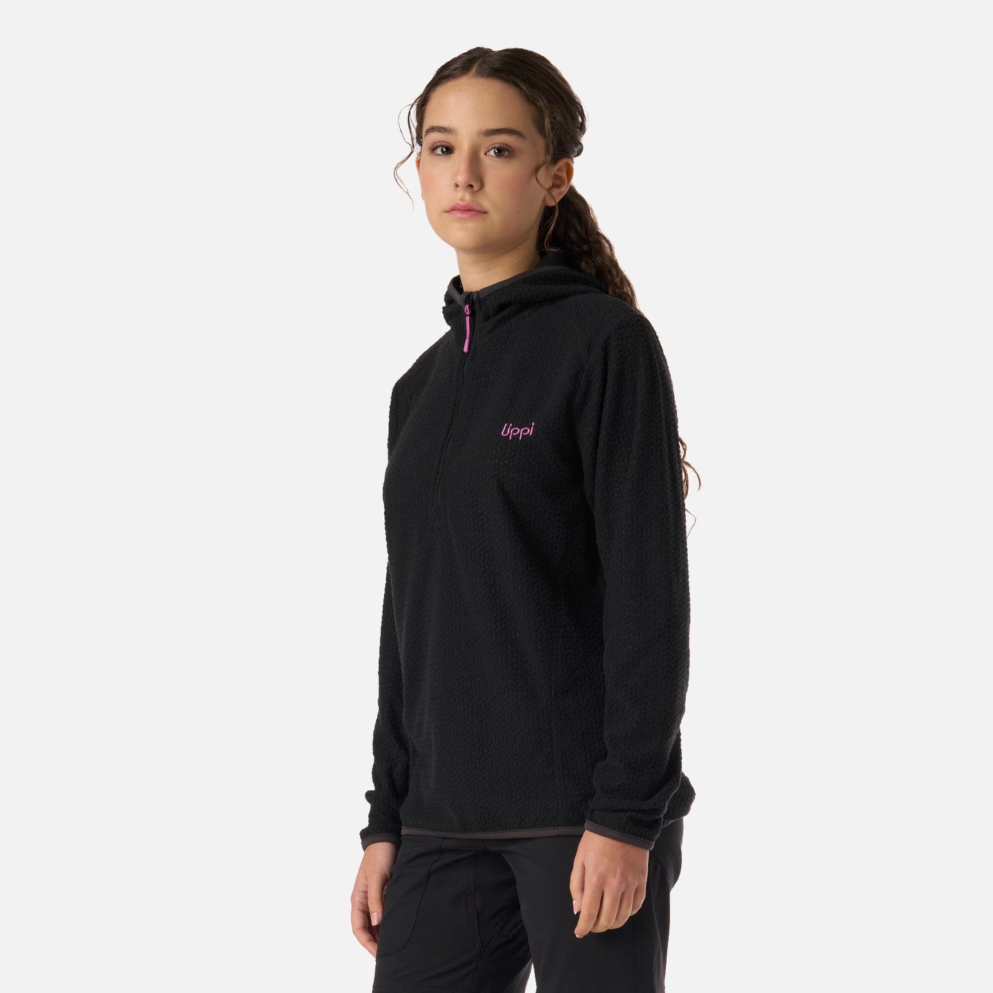 Polerón Teen Girl Mild Nano-F 1/4 Zip Hoody Negro Lippi