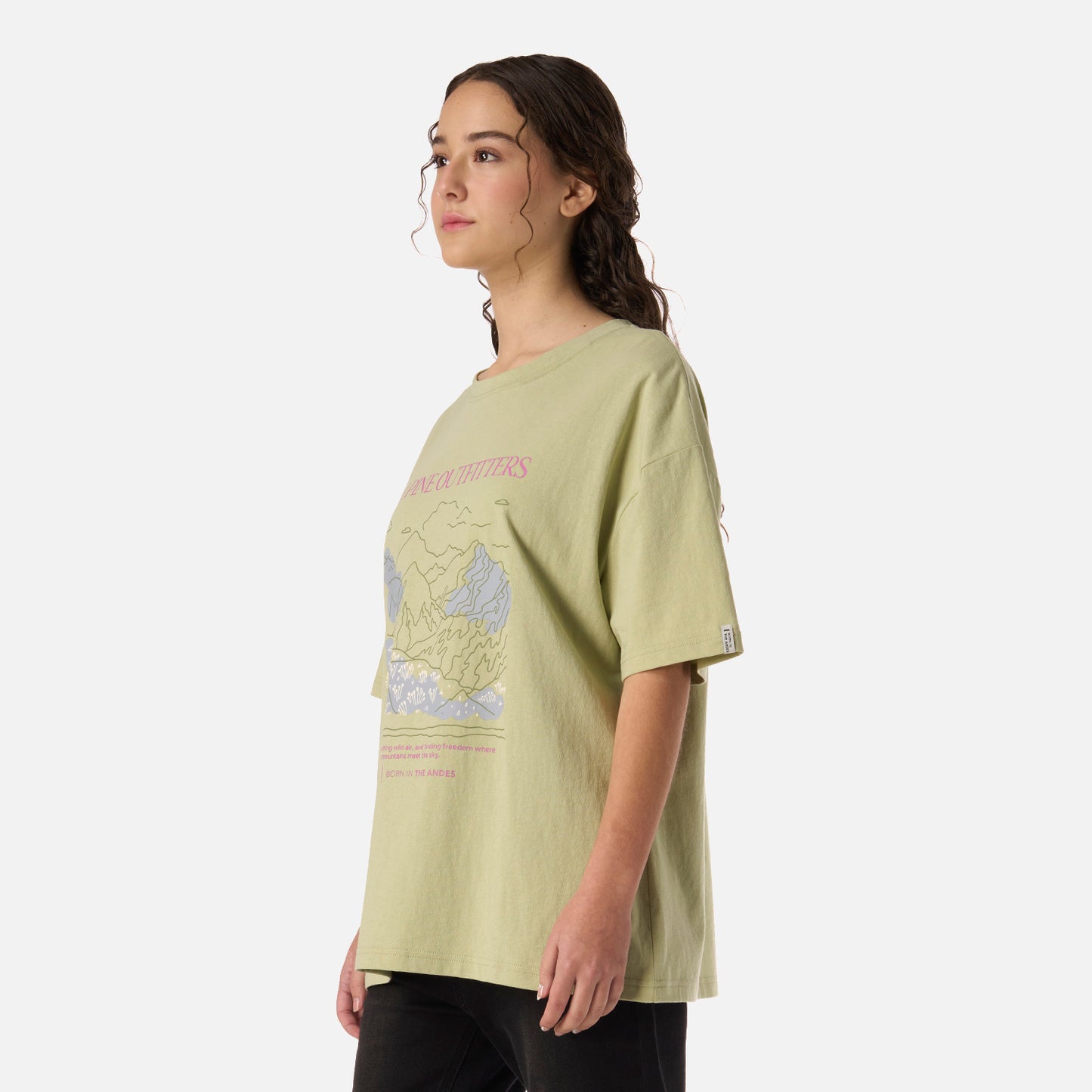 Polera Teen Girl Freedom Oversize T-Shirt Verde manzana Lippi