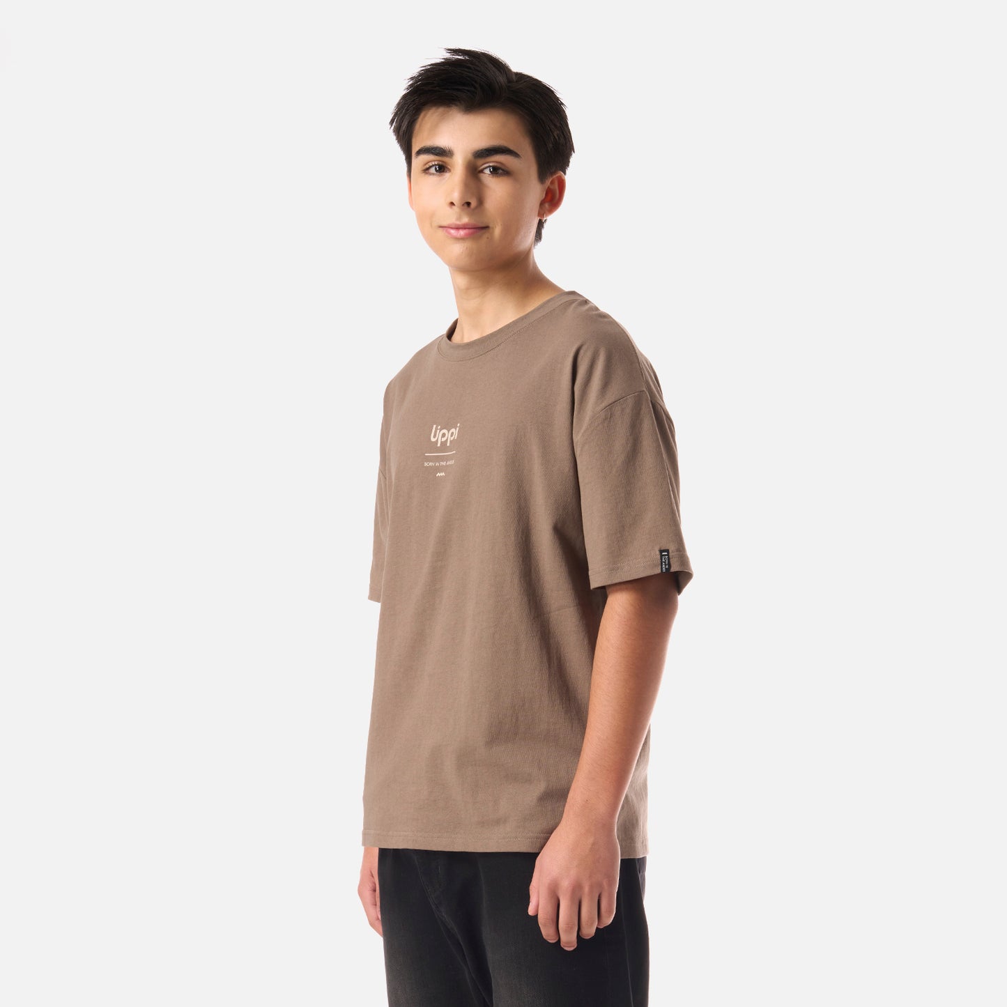 Polera Teen Boy Mountain Trip Oversize T-Shirt Café Lippi