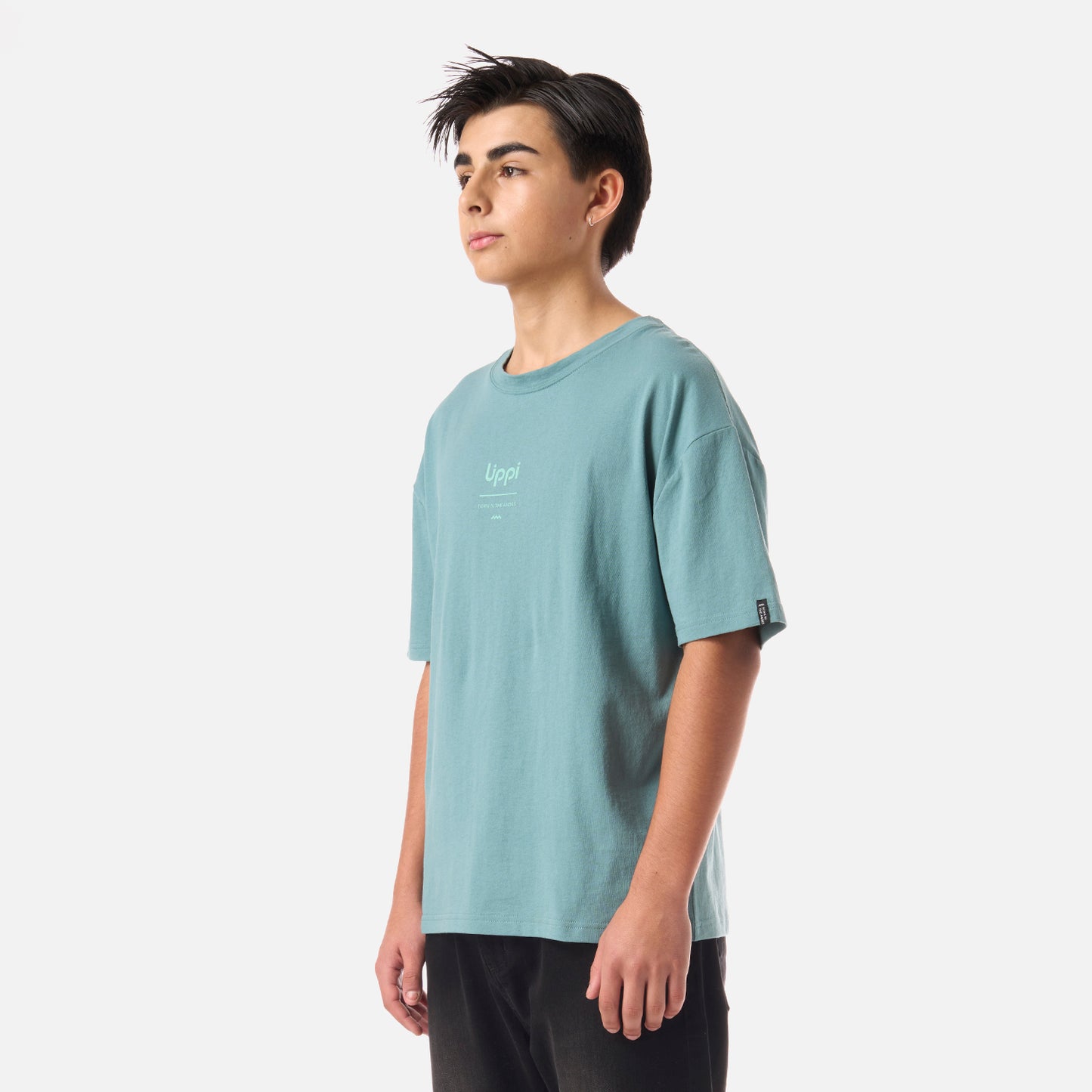 Polera Teen Boy Mountain Trip Oversize T-Shirt Turquesa Lippi