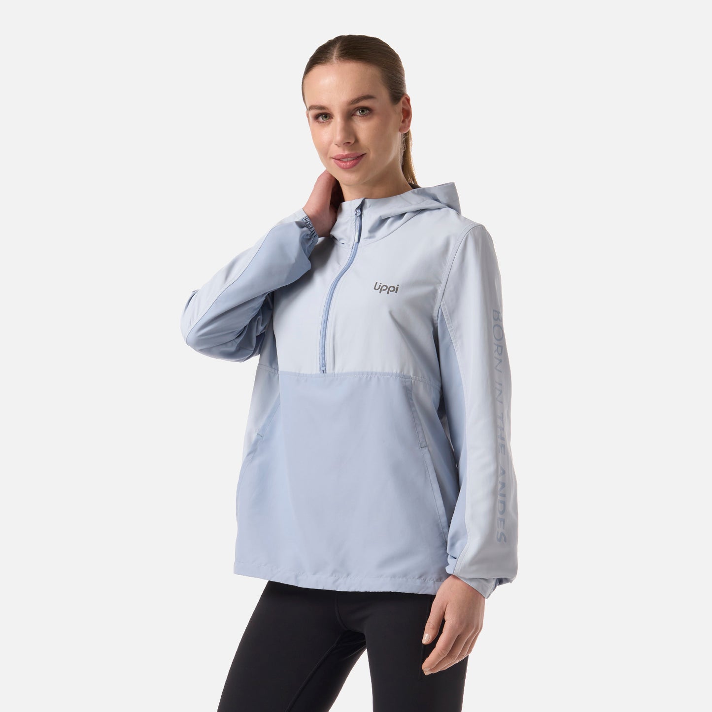 Chaqueta Mujer Nightfall Windbreaker 1/4 Zip Hoody Jacket Celeste Lippi