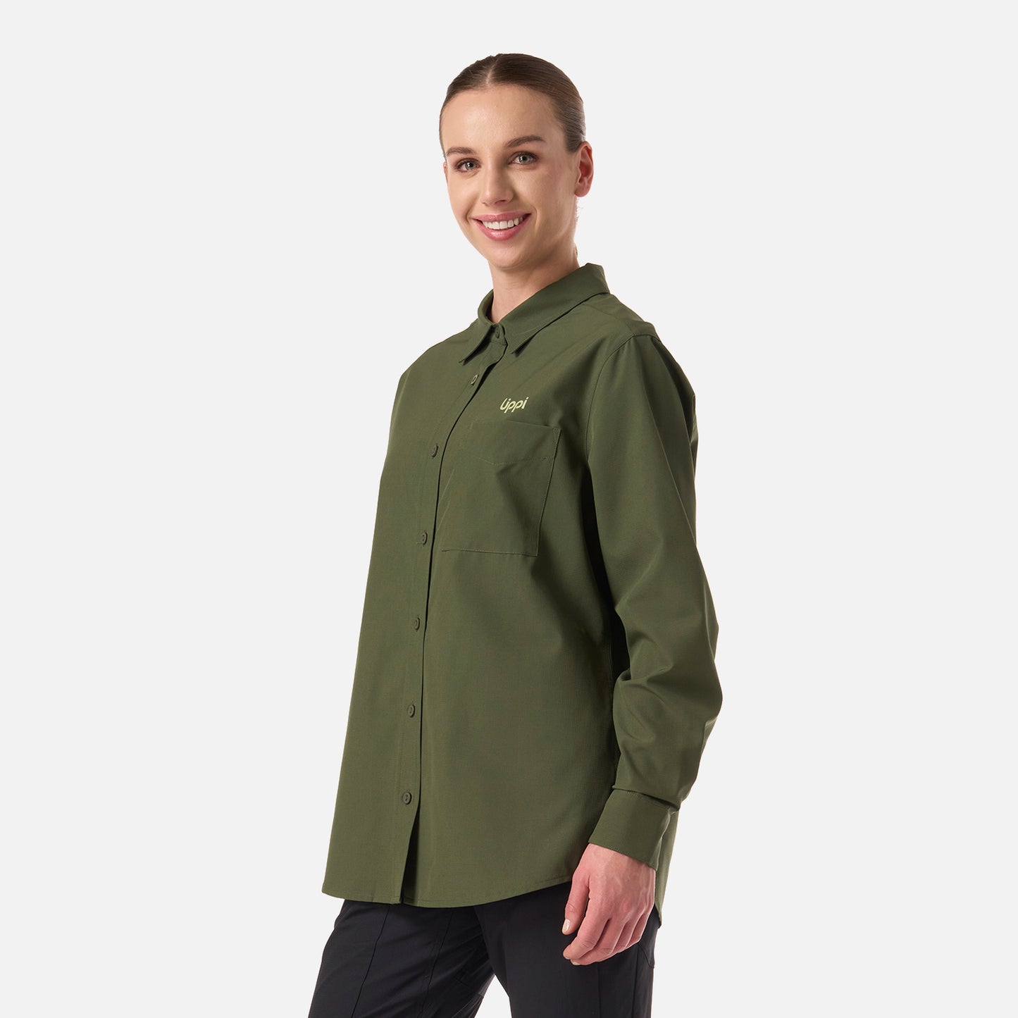 Camisa Mujer Murallon Q-Dry Shirt Verde Musgo Lippi