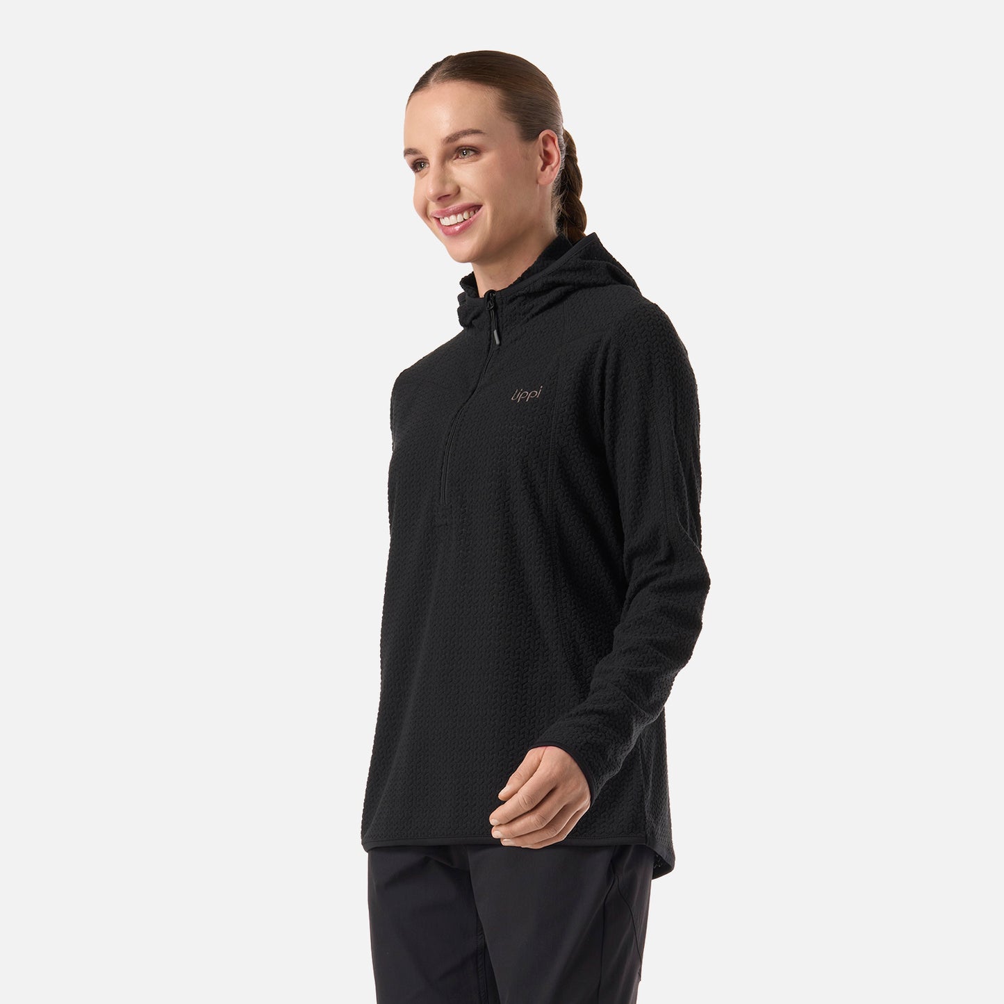 Polerón Mujer Jacaranda Nano-F 1/4 Zip Hoody Negro Lippi