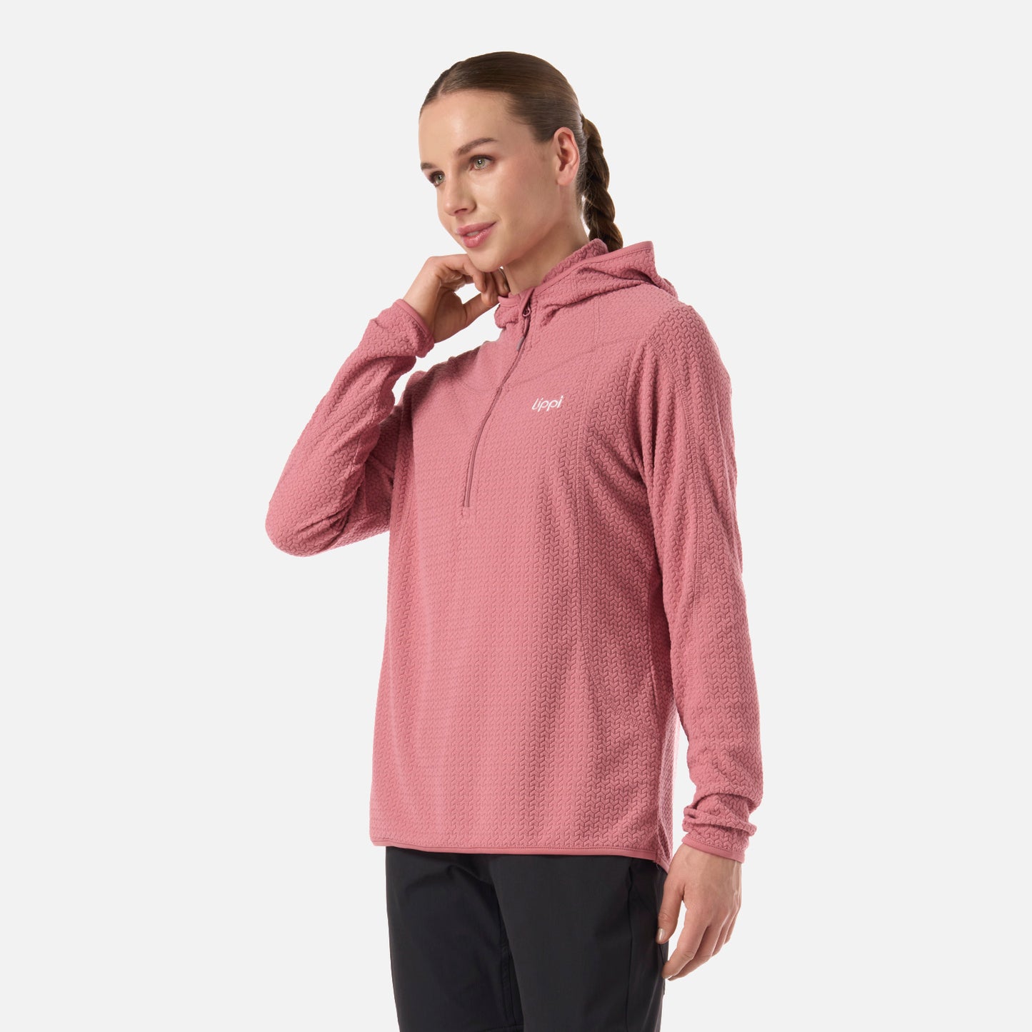 Polerón Mujer Jacaranda Nano-F 1/4 Zip Hoody Rosa Oscuro Lippi