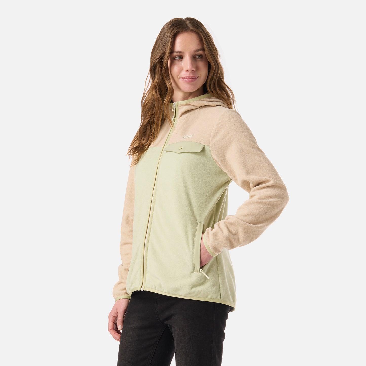 Polar Mujer Fireplace Full Zip Hoody Sweatshirt Crema Lippi