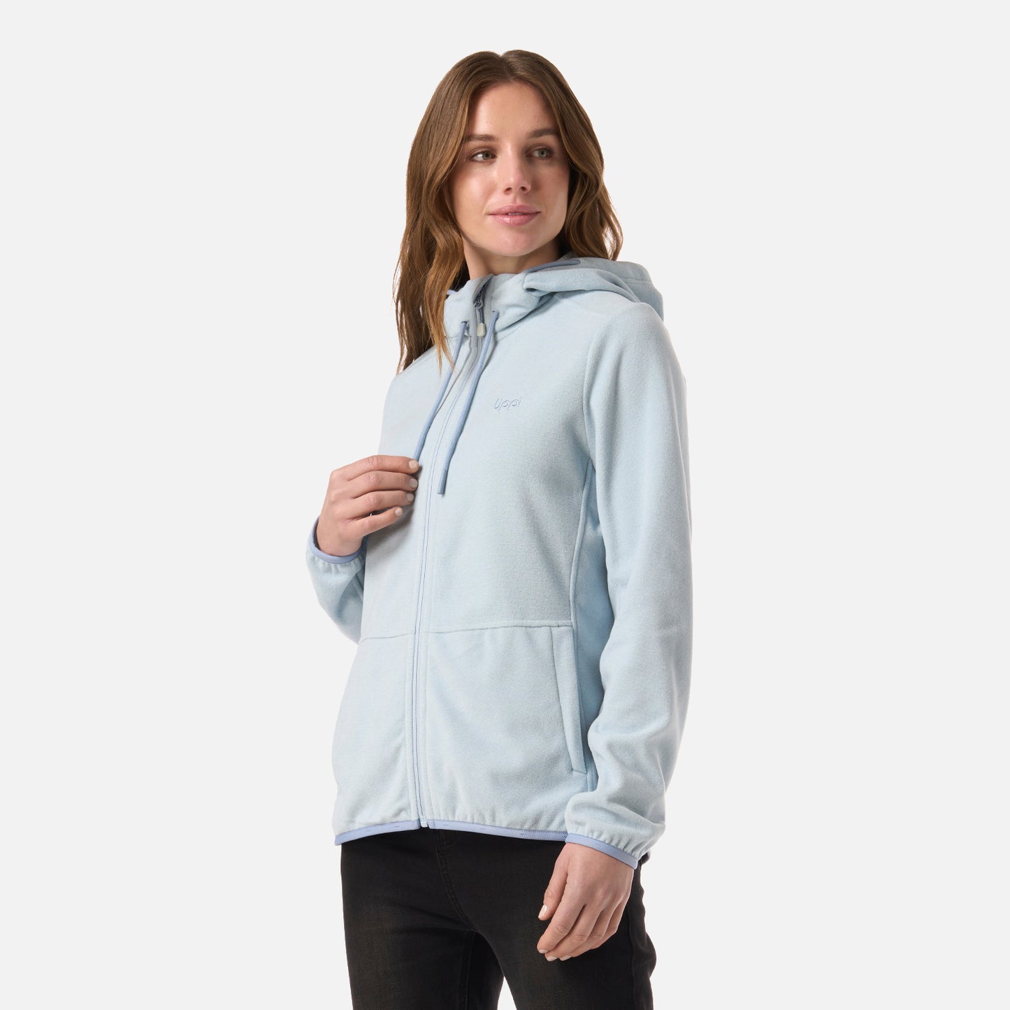 Polar Mujer Stripes Nano-F Full Zip Hoody Celeste Lippi