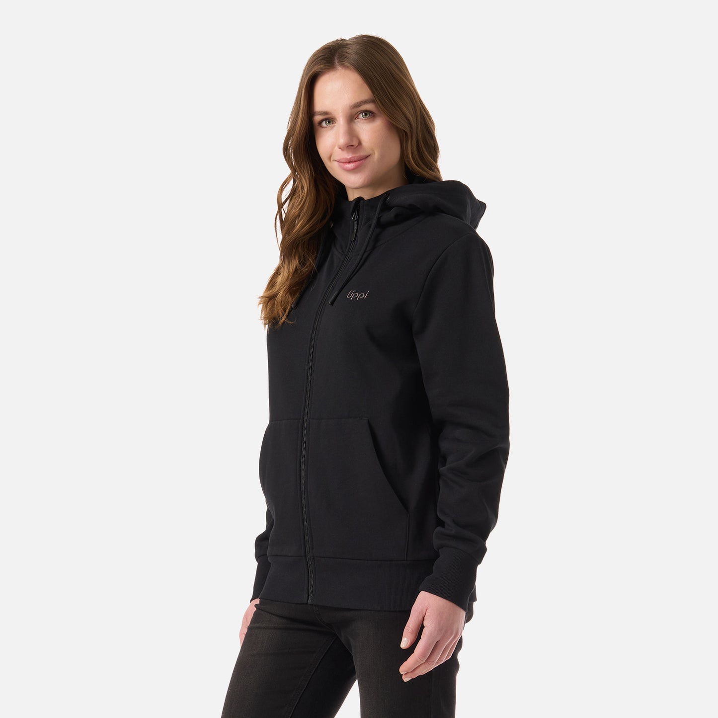 Polerón Mujer Ulmo Light Full Zip Hoody Sweatshirt Negro Lippi