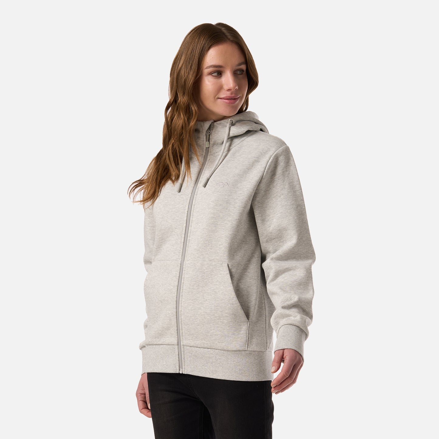 Polerón Mujer Ulmo Full Zip Hoody Sweatshirt Gris Melange Lippi