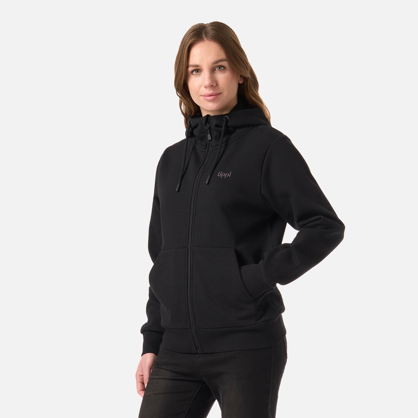 Polerón Mujer Ulmo Full Zip Hoody Sweatshirt Negro Lippi