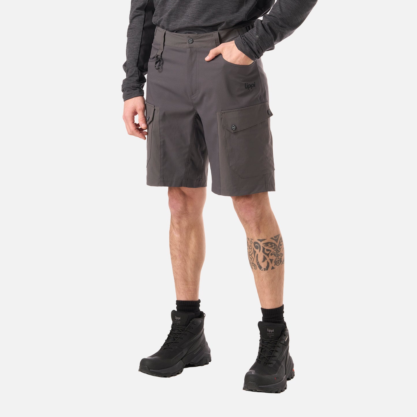 Short Hombre Lennox Q-Dry Shorts Gris Medio Lippi
