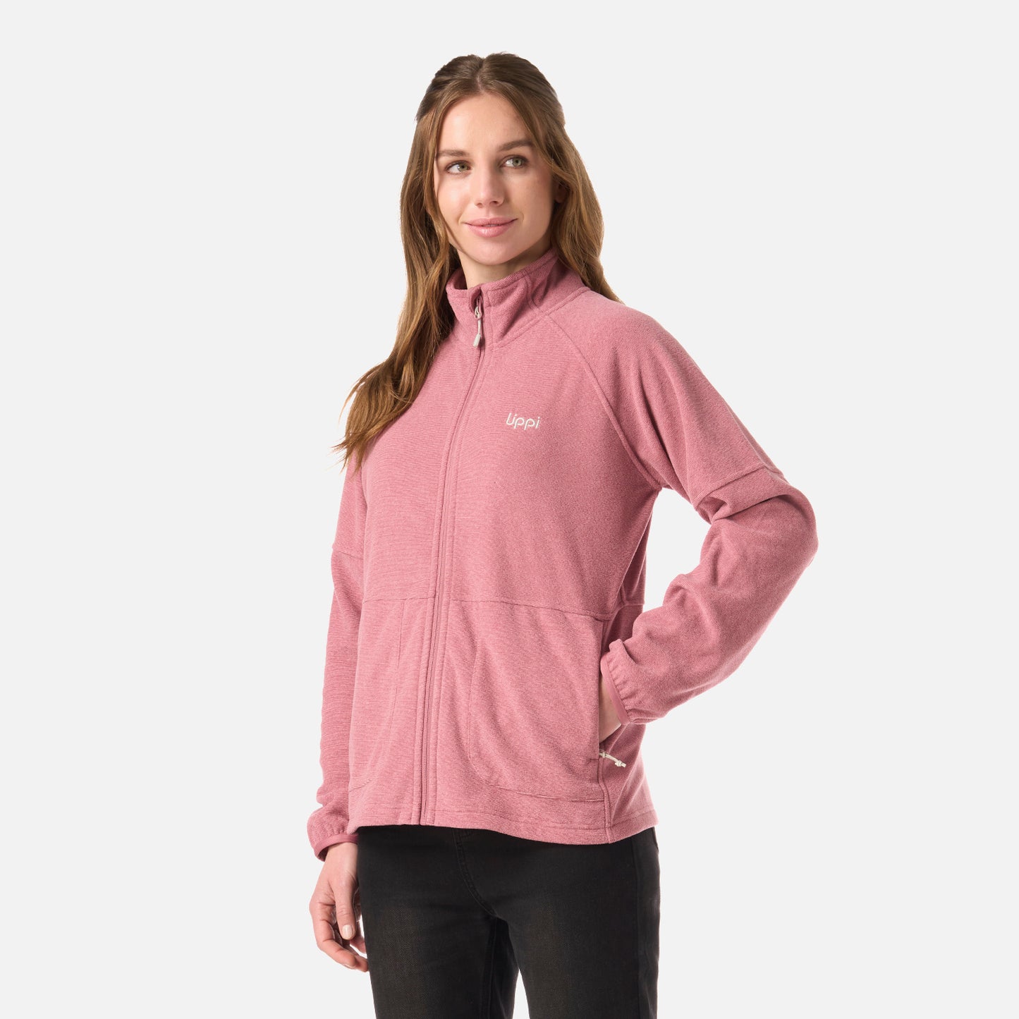 Polar Mujer Stripes Nano-F Full Zip Rosa Oscuro Lippi