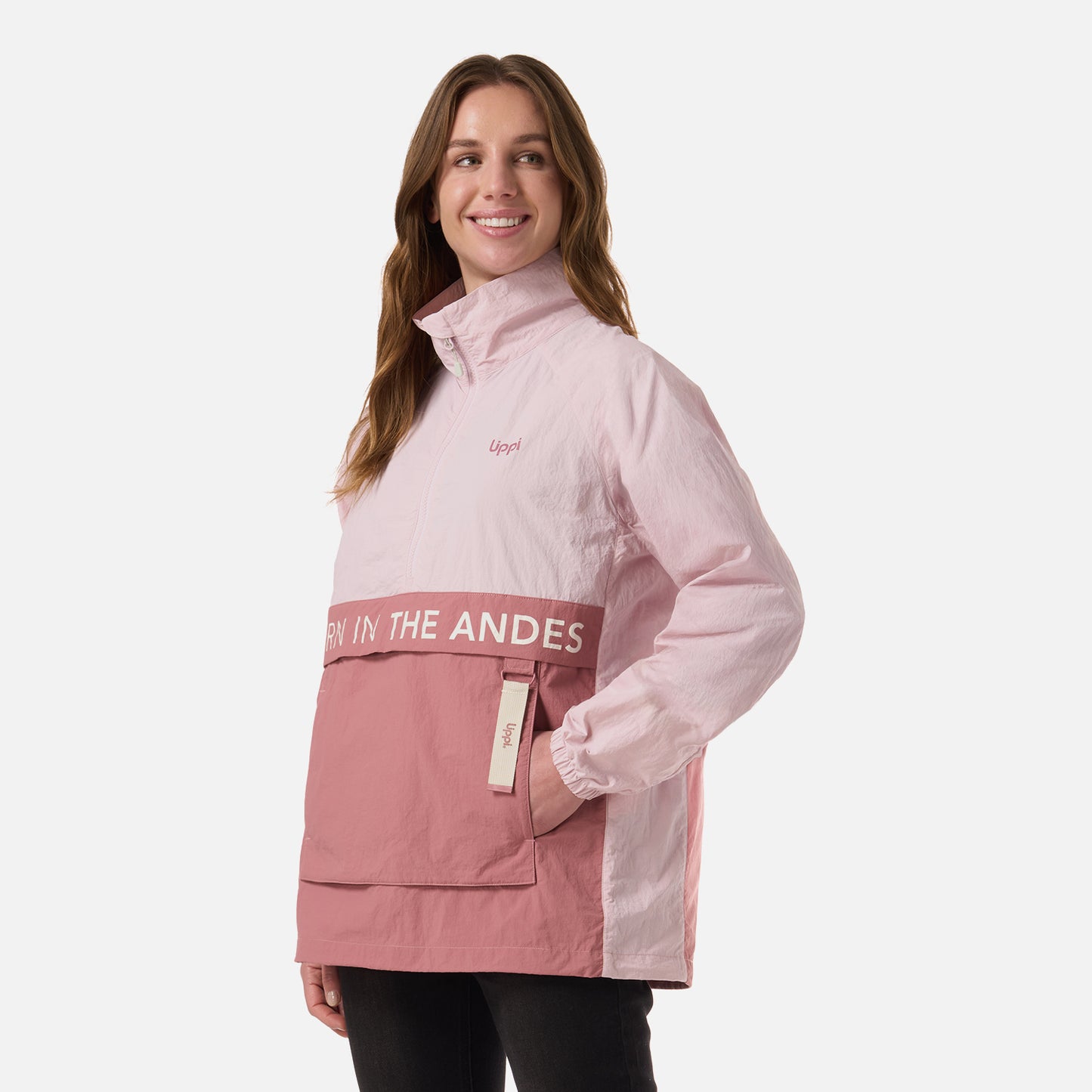 Chaqueta Mujer WindCity WindBreaker 1/4 Zip Jacket Rosa Claro Lippi