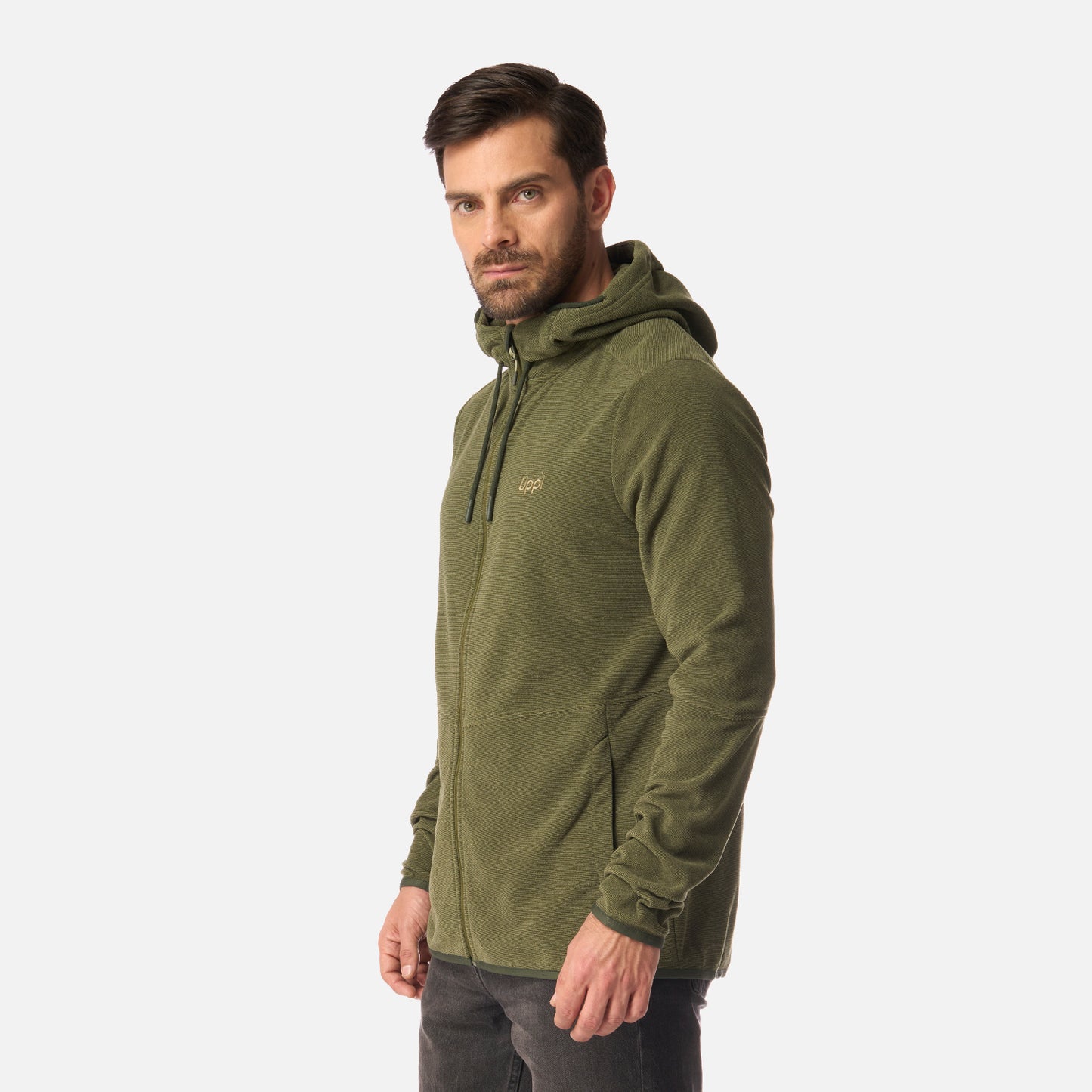 Polar Hombre Stripes Nano-F Full Zip Hoody Verde Militar Lippi