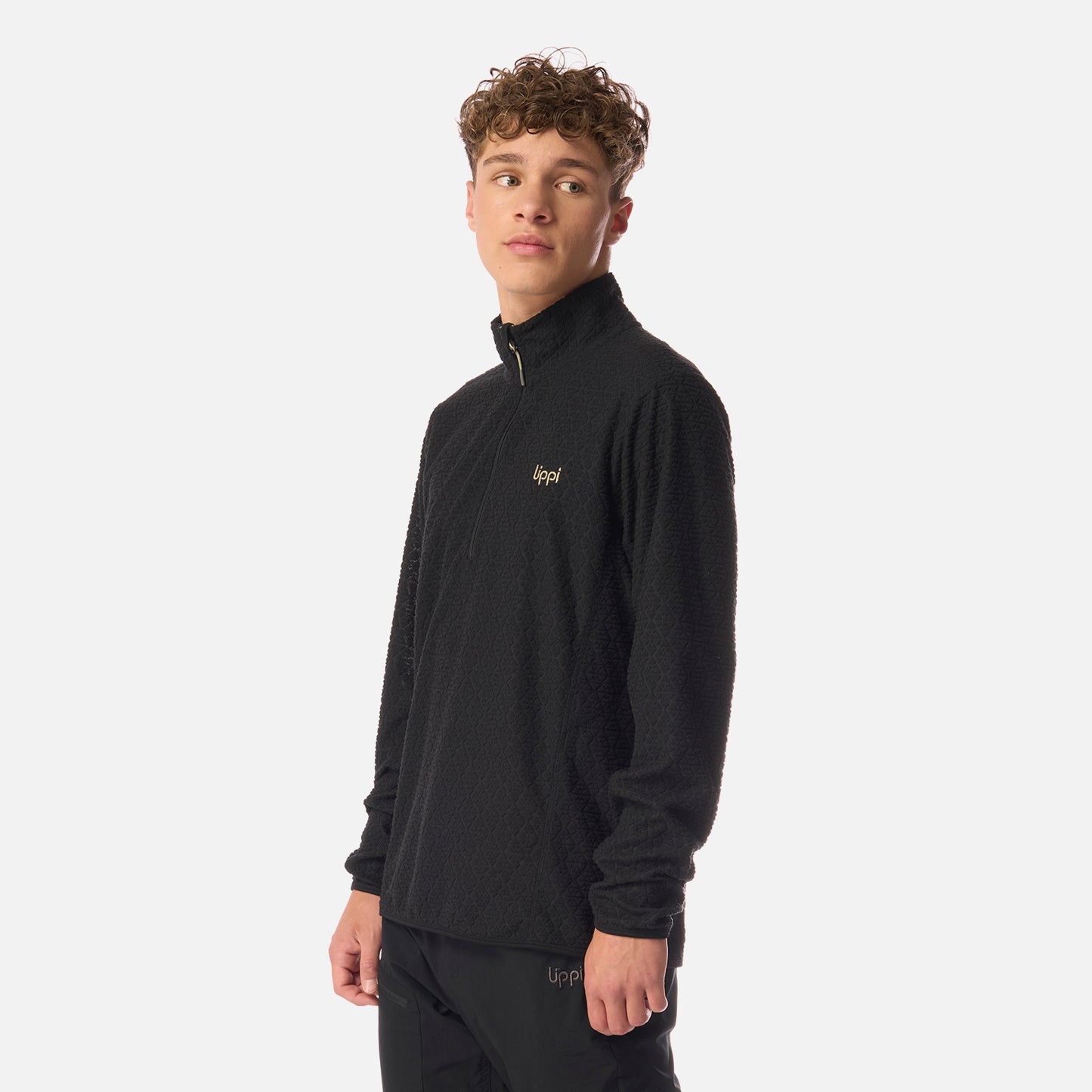Polerón Teen Boy Mild Nano-F 1/4 Zip Negro Lippi