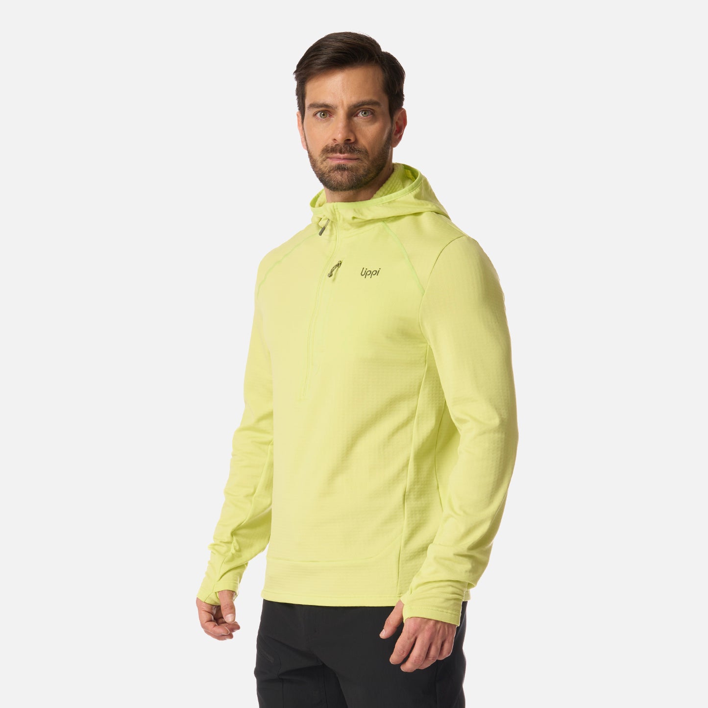 Polerón Hombre Viedma 1000 Nano-F 1/4 Zip Hoody Verde Lima Lippi