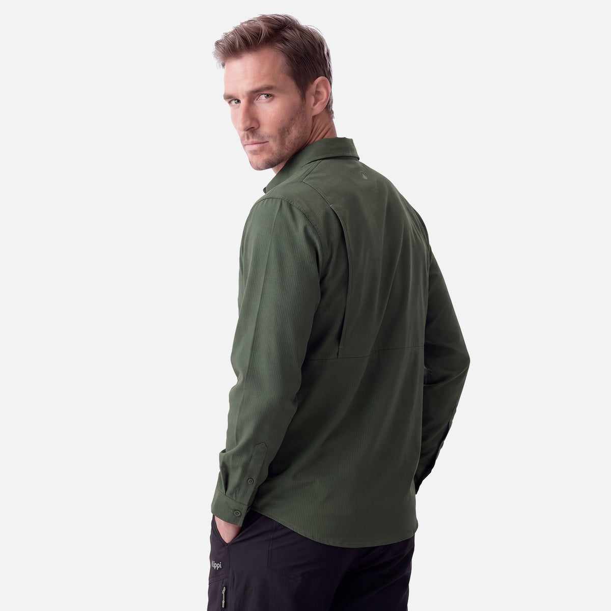 Camisa Hombre Rosselot Long Sleeve Q-Dry Shirt Verde Militar Lippi