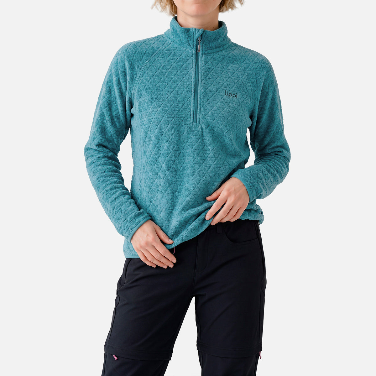 Polerón Mujer Jacaranda Nano-F 1/4 Zip Petroleo Claro Lippi