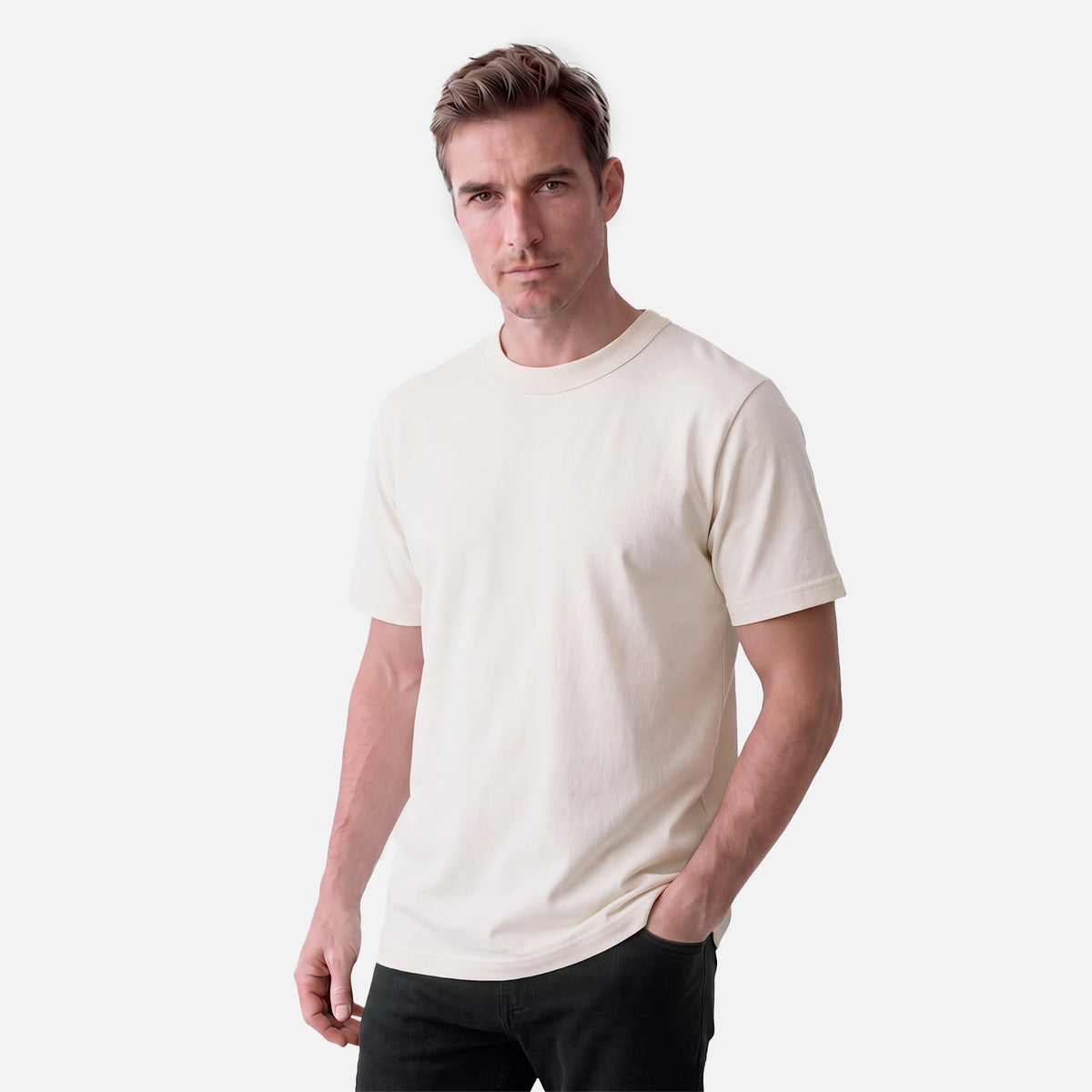 Polera Hombre Supima T-Shirt Crema Lippi