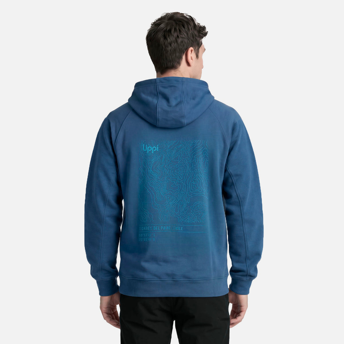 Polerón Hombre Ulmo Back Print Hoody Sweatshirt  Azul Oscuro Lippi