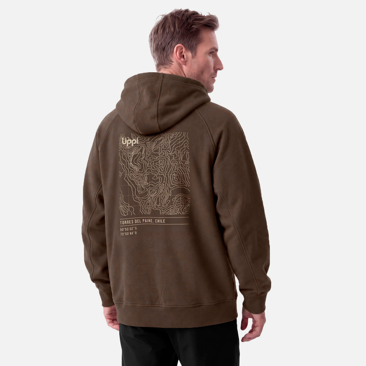 Polerón Hombre Ulmo Back Print Hoody Sweatshirt  Cafe Lippi