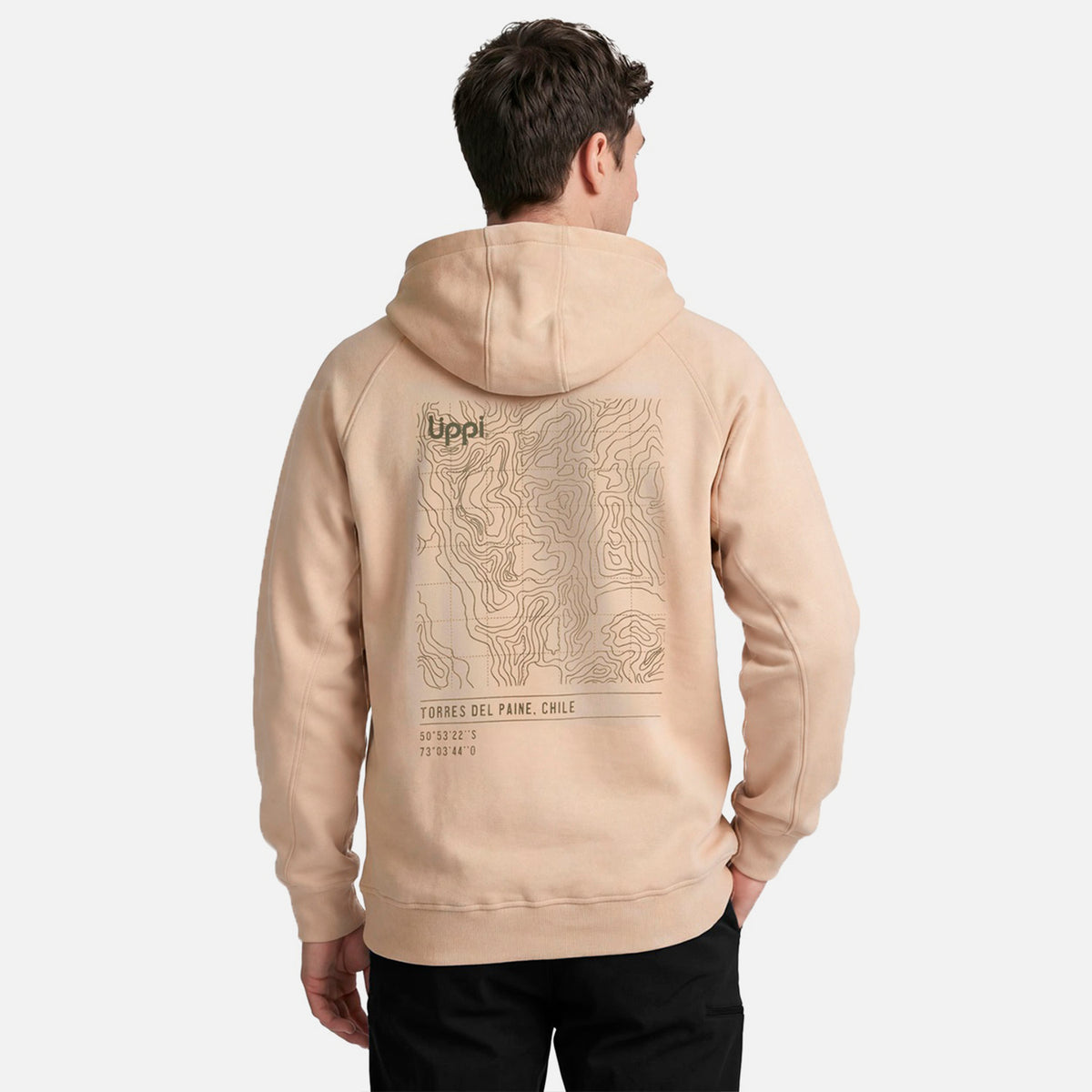 Polerón Hombre Ulmo Back Print Hoody Sweatshirt  Taupe Lippi