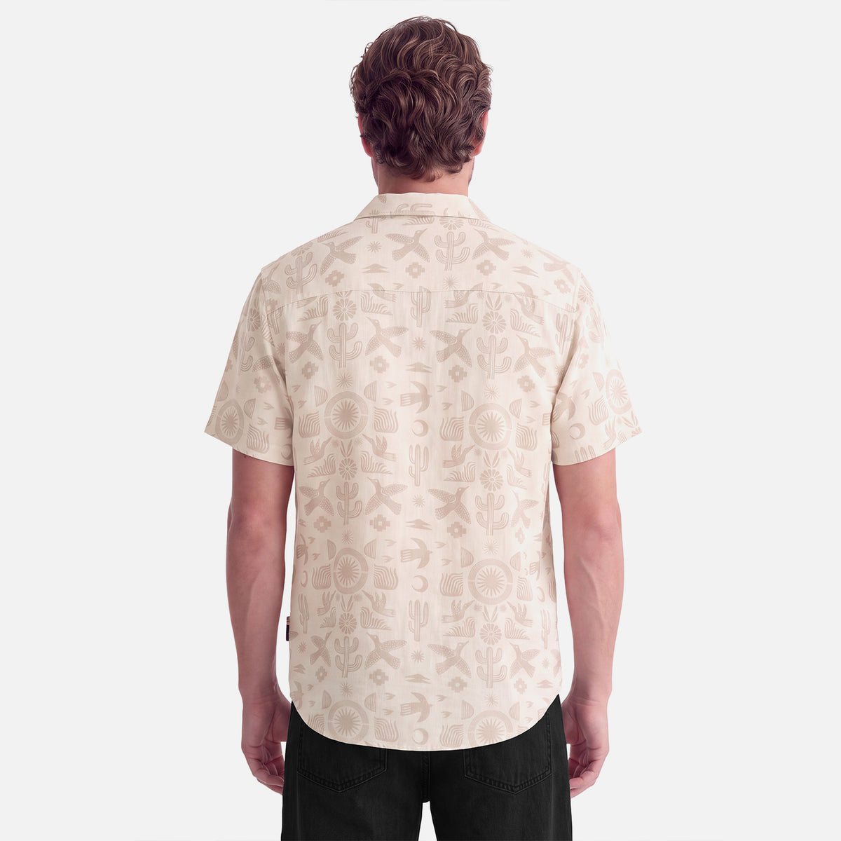 Camisa Hombre Linaje Print Taupe Haka Honu