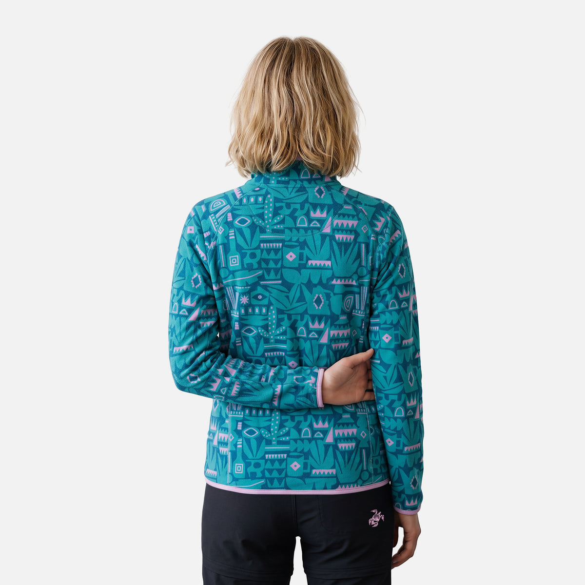 Polerón Mujer Taina Print Turquesa Haka Honu