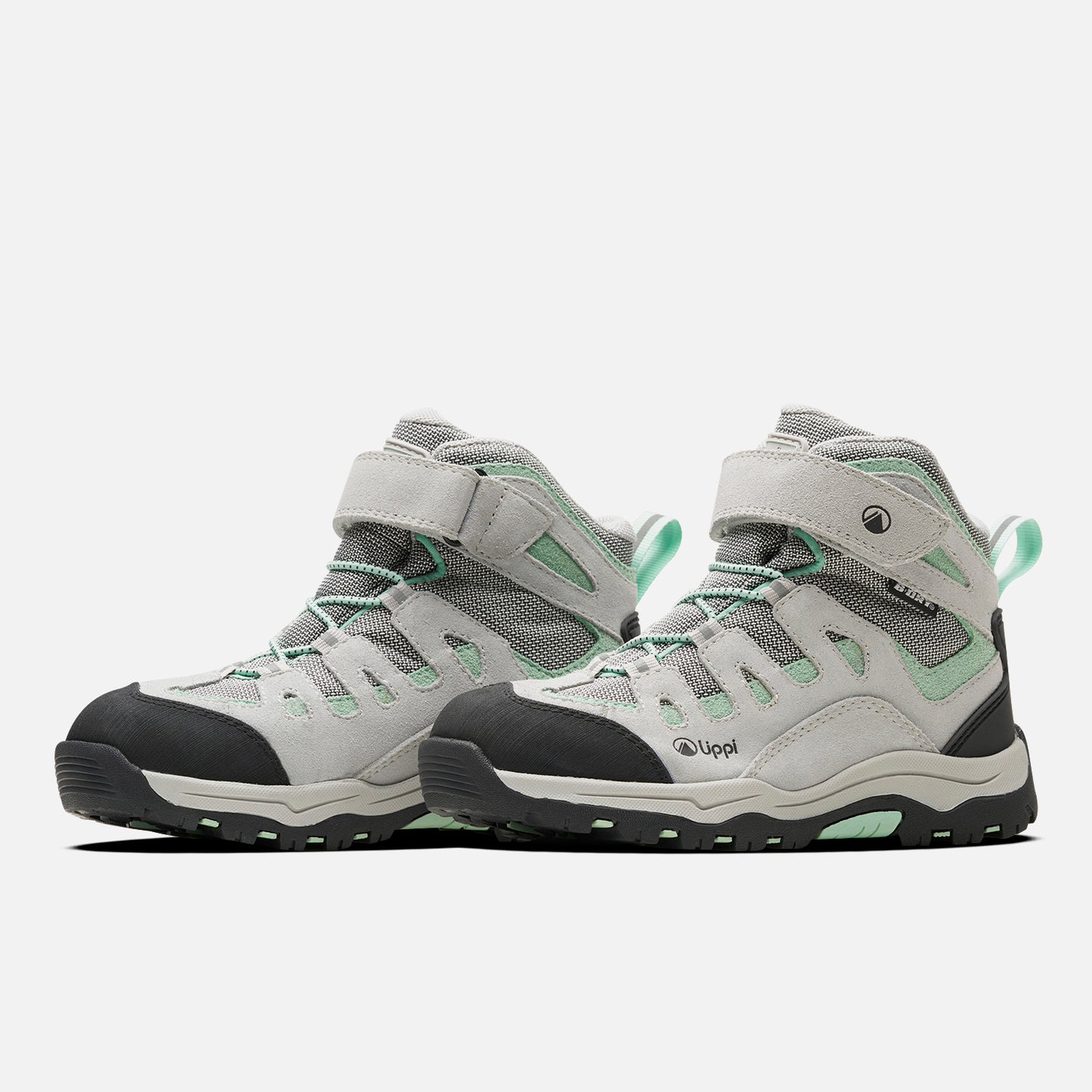 Botín Mujer Puelo Cs Hi Velcro Gris Claro / Verde Agua Lippi