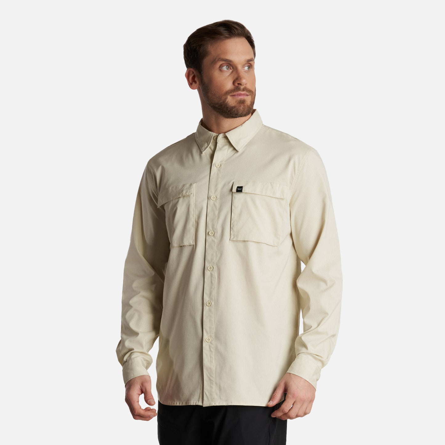 Camisa Hombre Rosselot Long Sleeve Q-Dry Shirt Beige Lippi