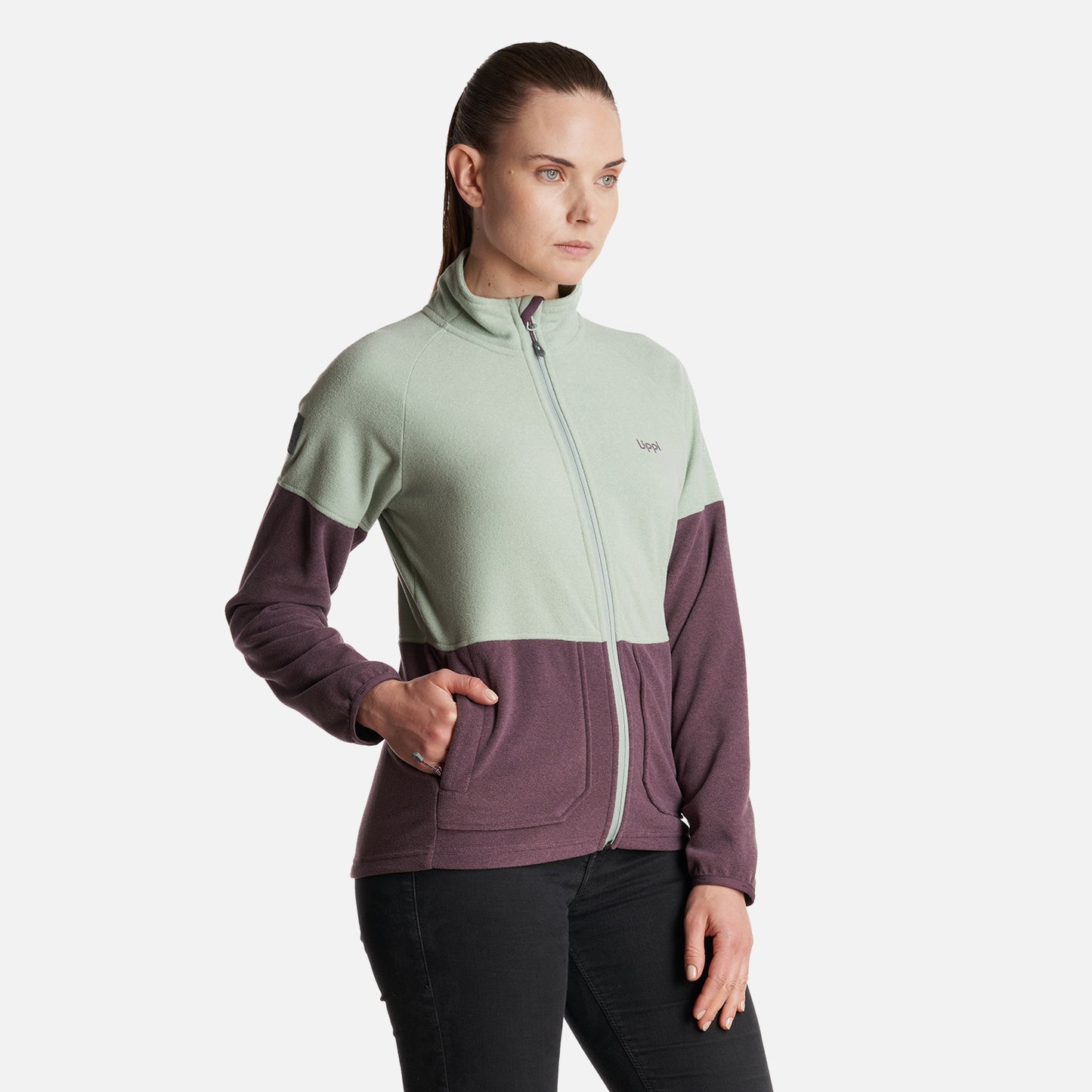 Poleron Mujer  Stripes Nano-F Full Zip Jade Lippi